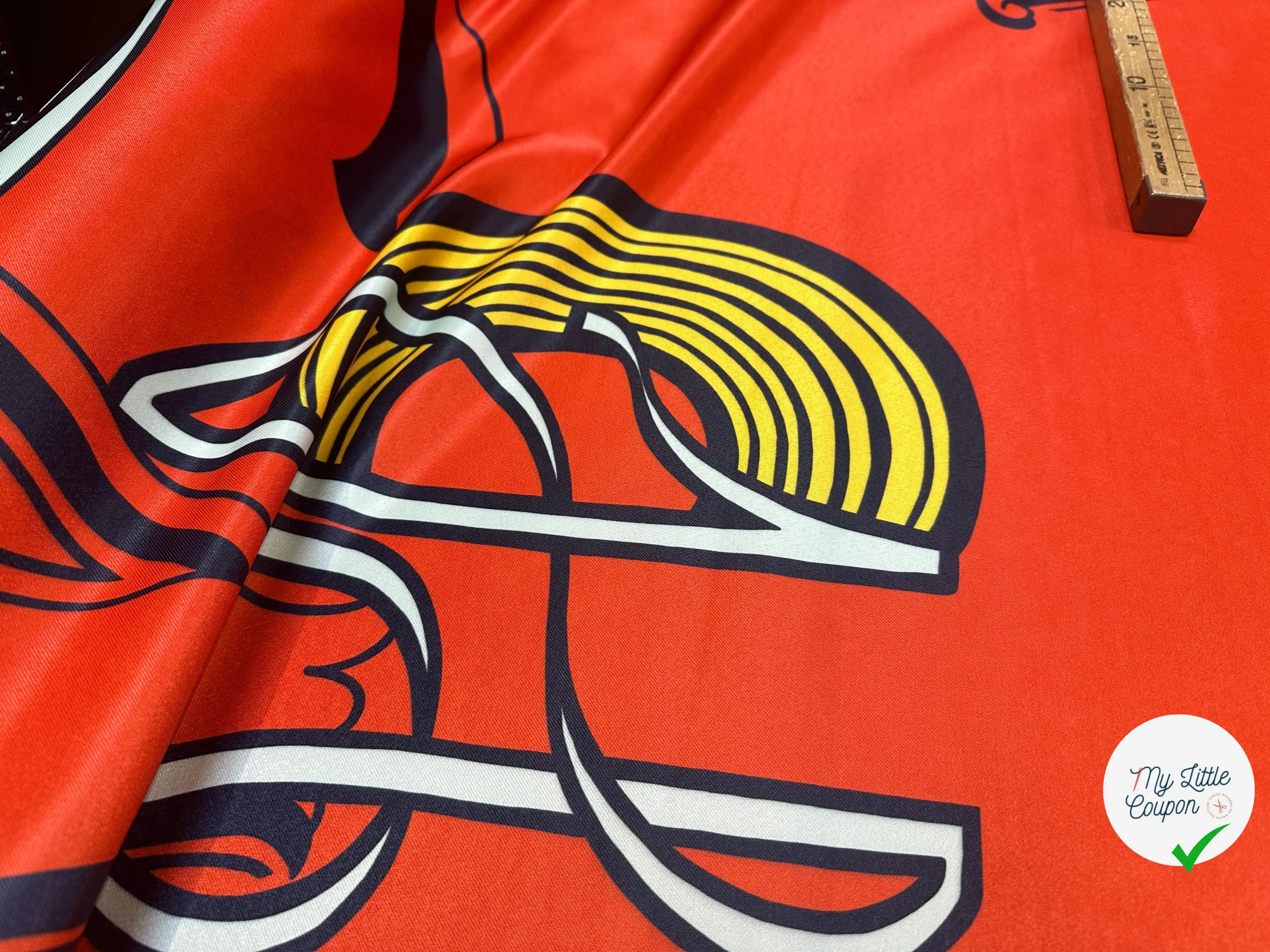 SATIN SERGÉ LOURD MIAMI POP ART ORANGE - My Little Coupon