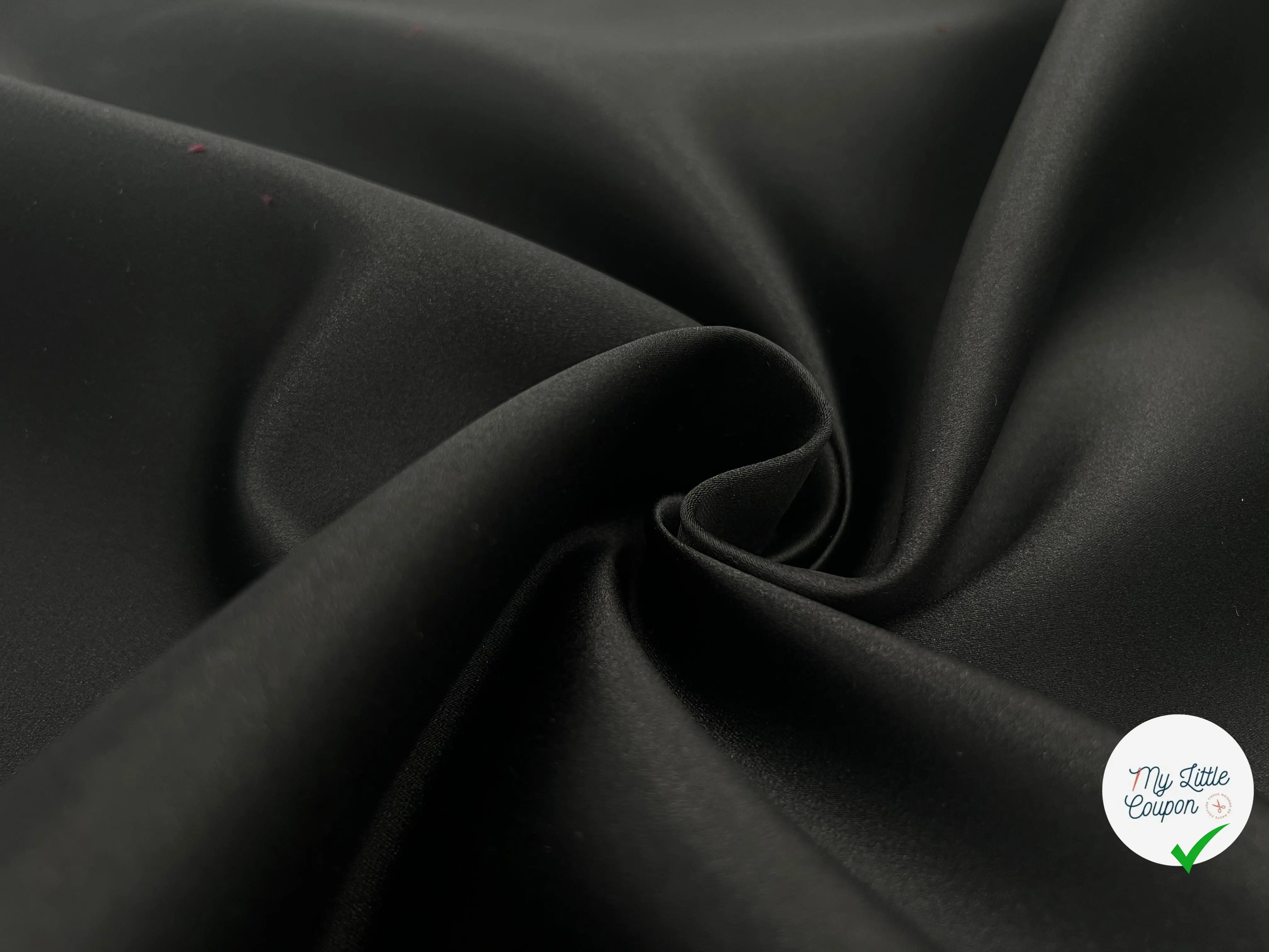 SATIN SMOCKING NOIR CONTRECOLLÉ DOUBLE ÉTOFFE - My Little Coupon - tissu - coudre