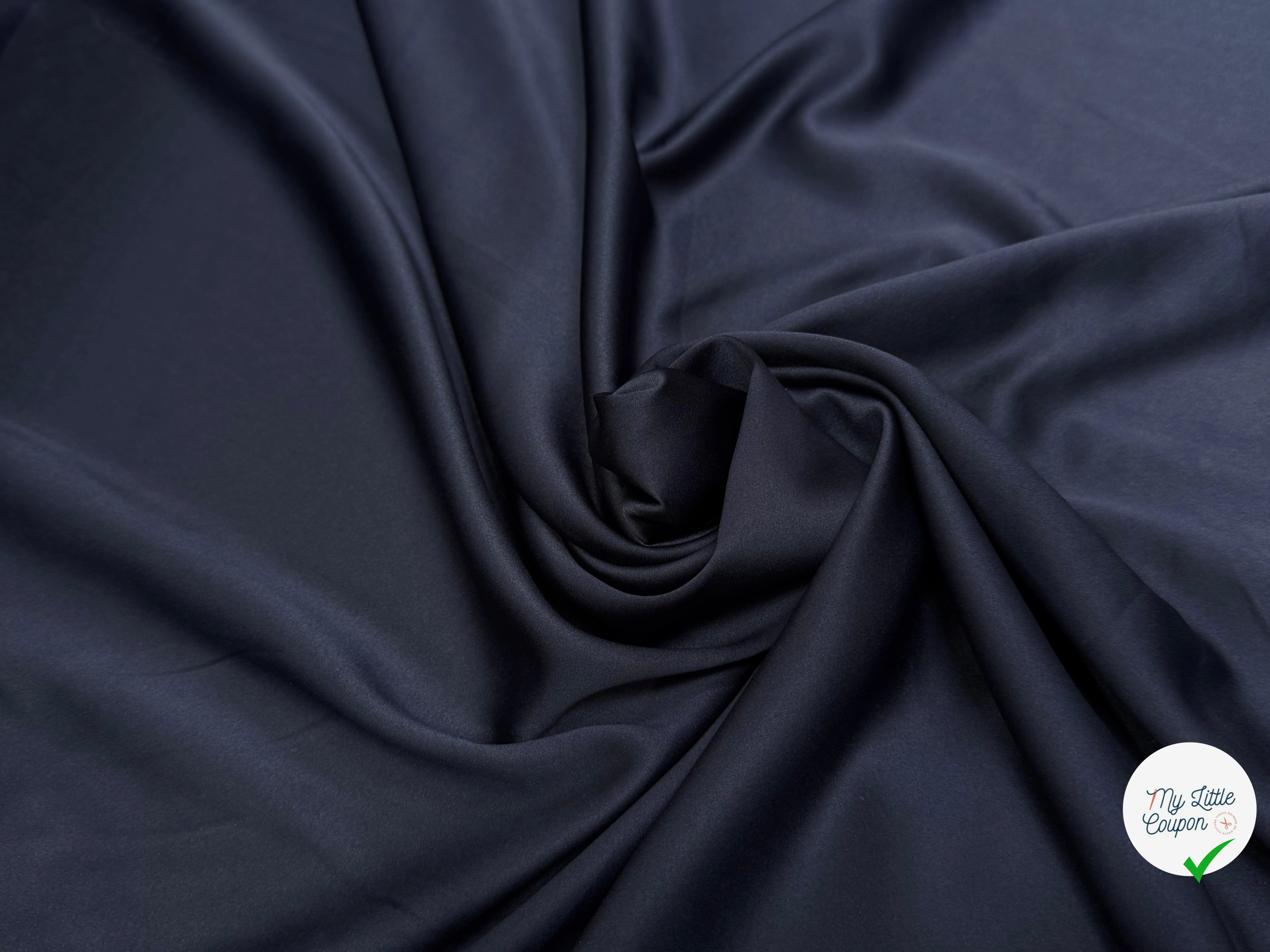 SATIN STRETCH BLEU NUIT FLUIDE - My Little Coupon
