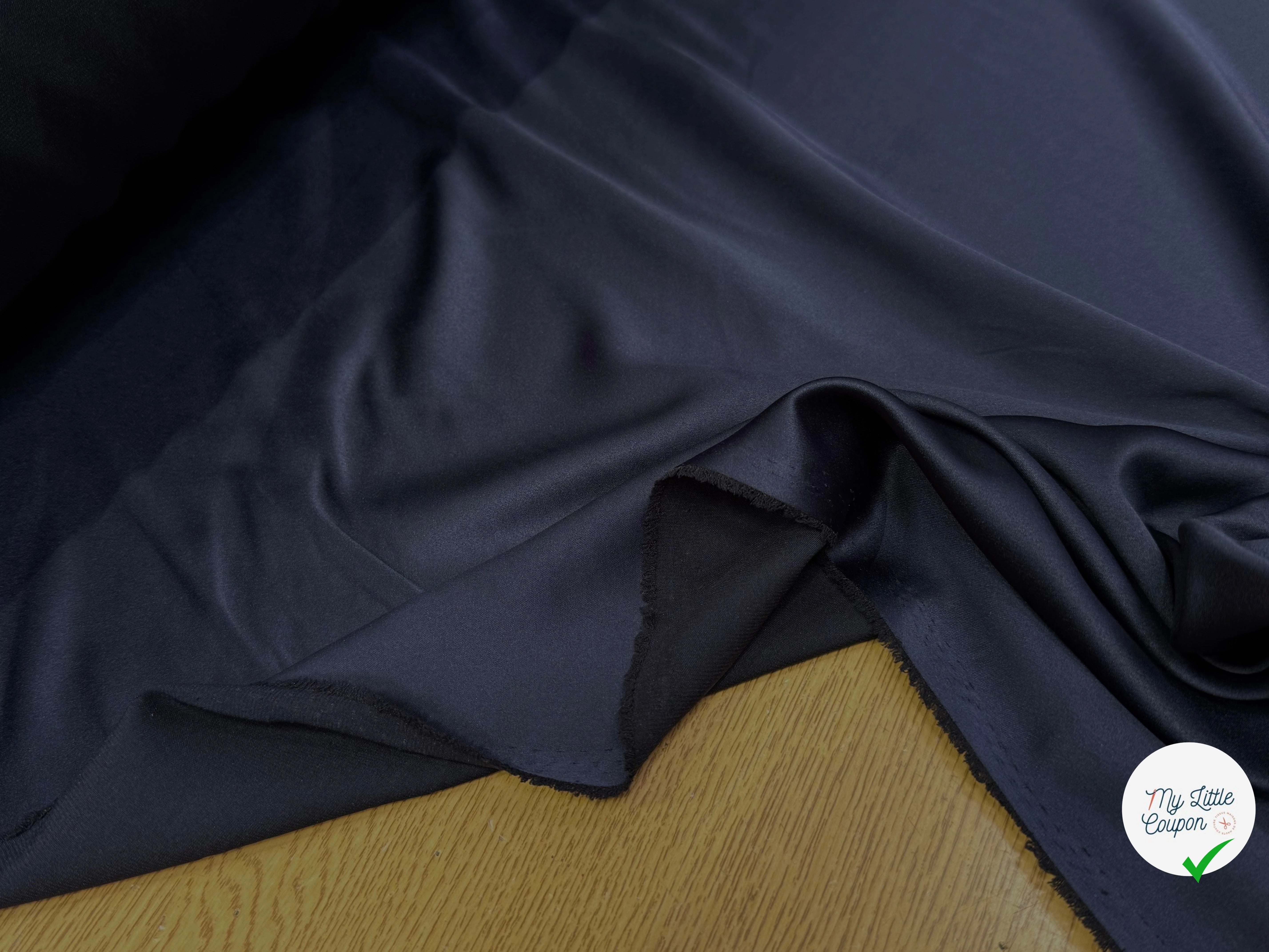 SATIN STRETCH BLEU NUIT FLUIDE - My Little Coupon