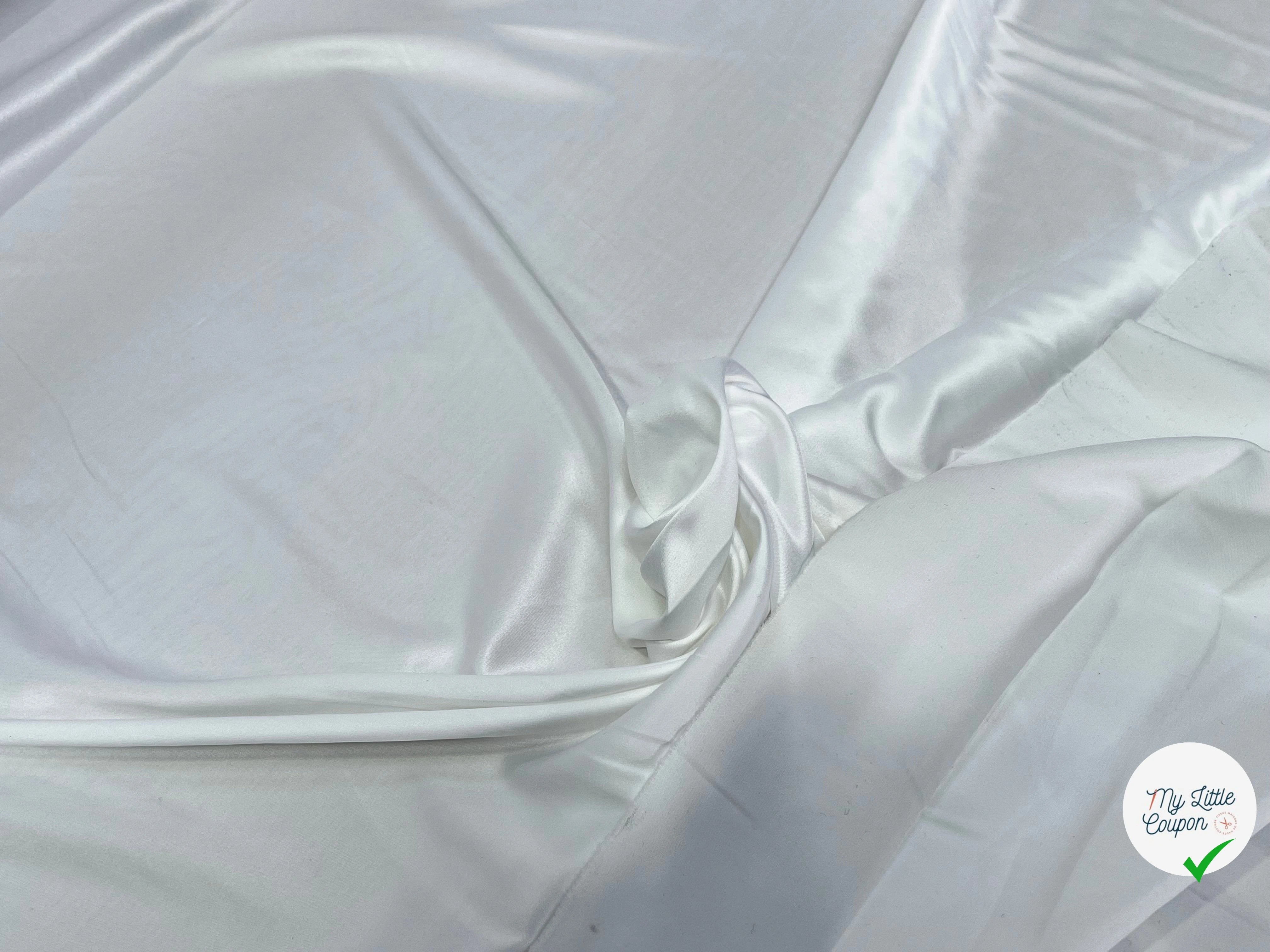 SATIN STRETCH FLUIDE BLANC 150CM - My Little Coupon