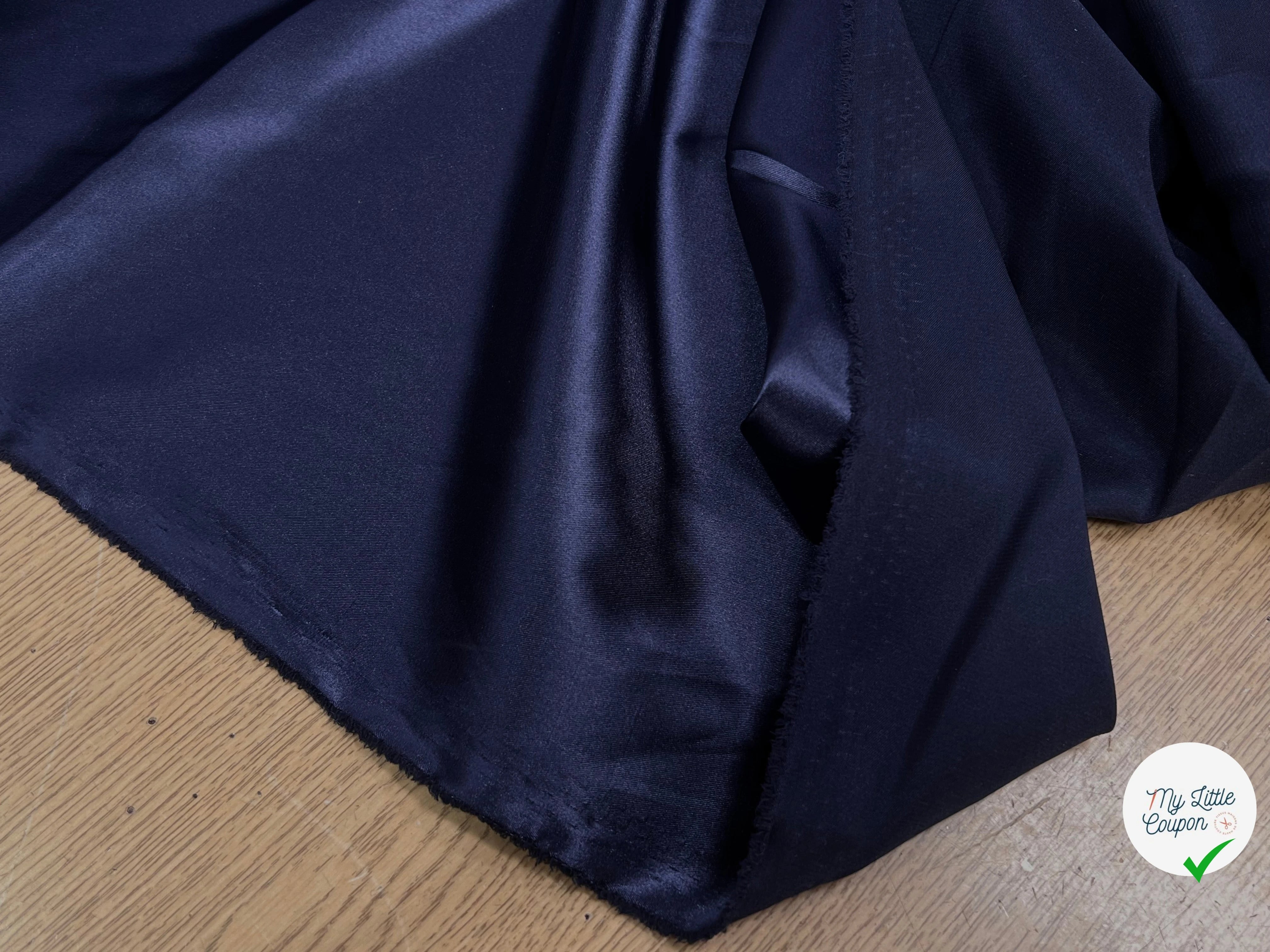 SATIN STRETCH FLUIDE BLEU MARINE - My Little Coupon