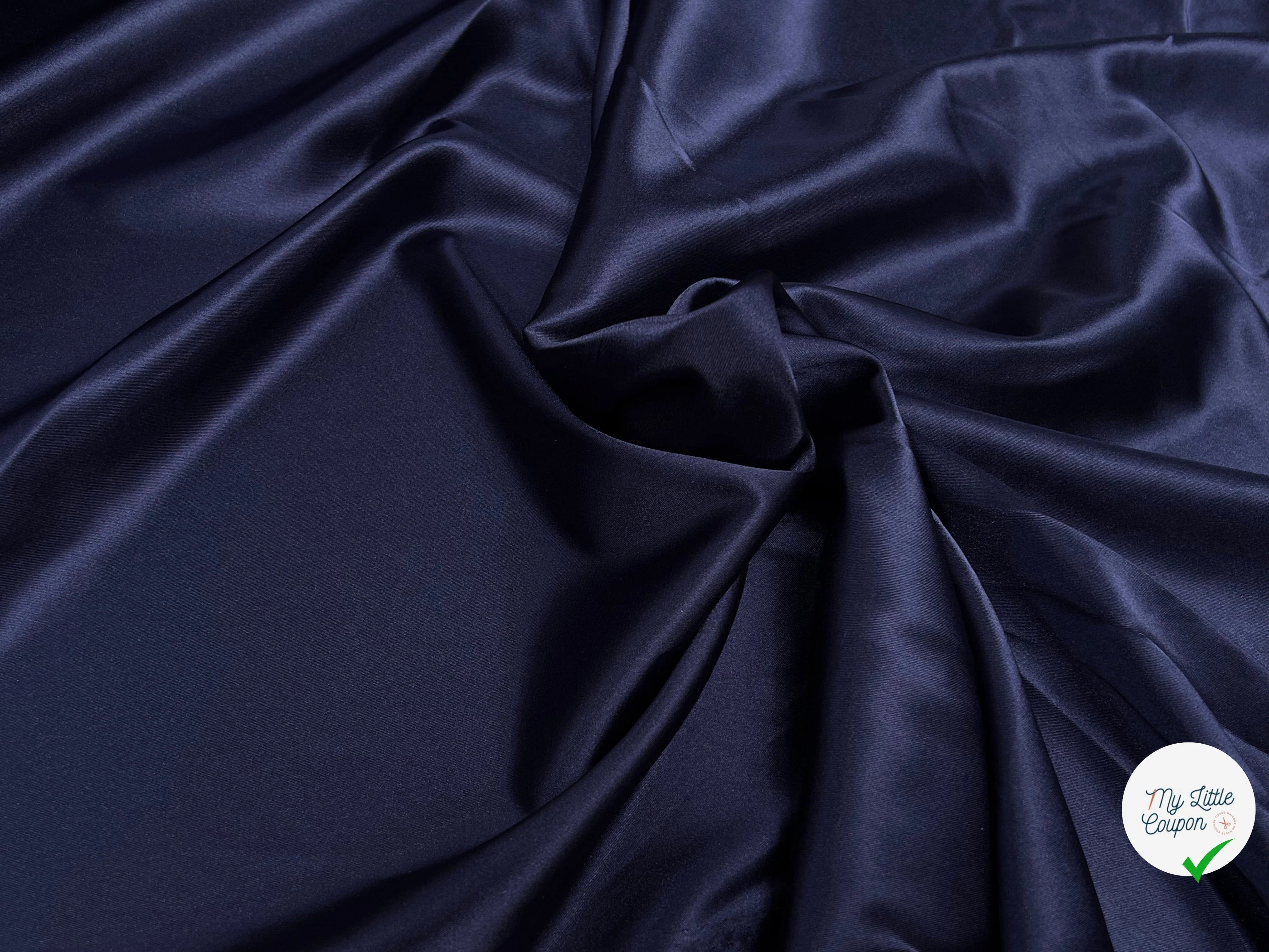 SATIN STRETCH FLUIDE BLEU MARINE - My Little Coupon