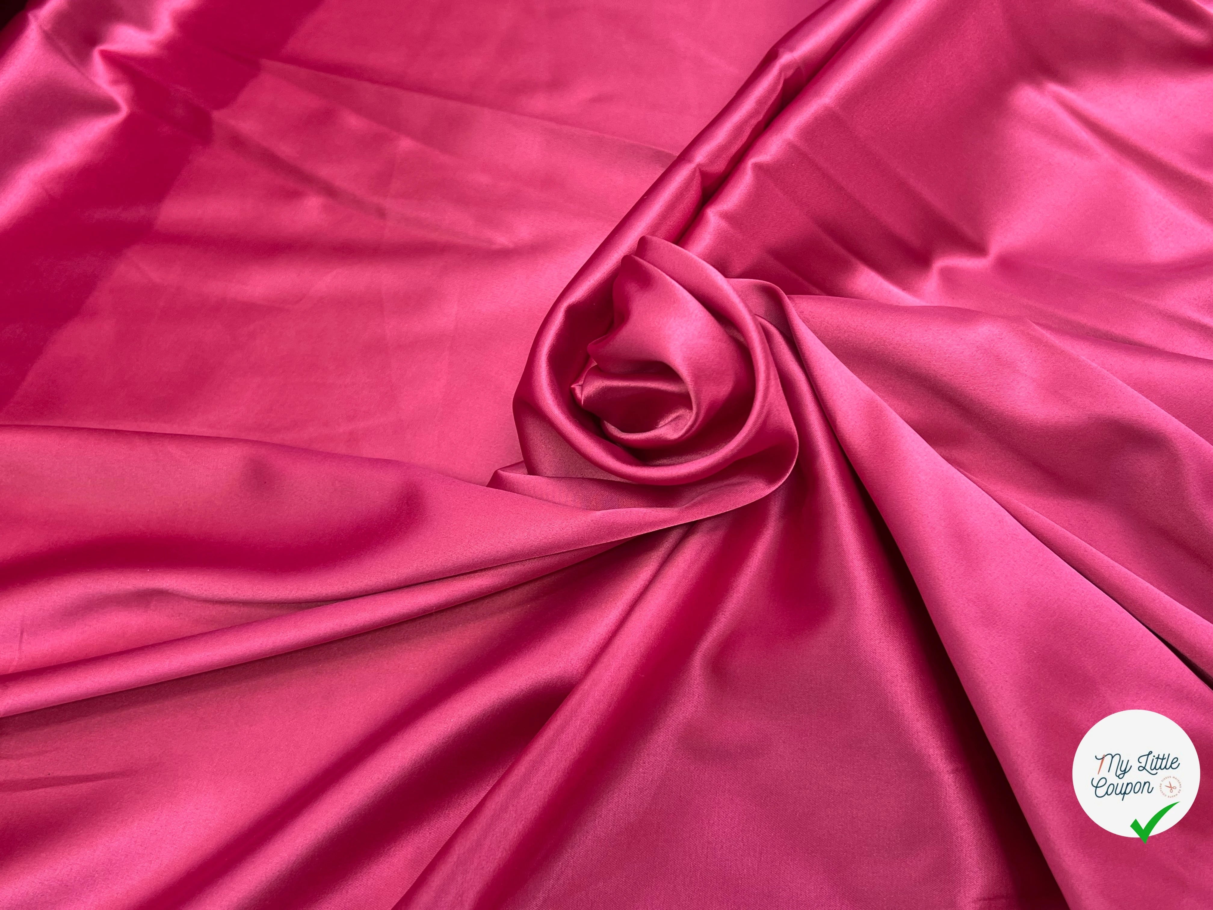 SATIN STRETCH FLUIDE ROSE FRAMBOISE - My Little Coupon