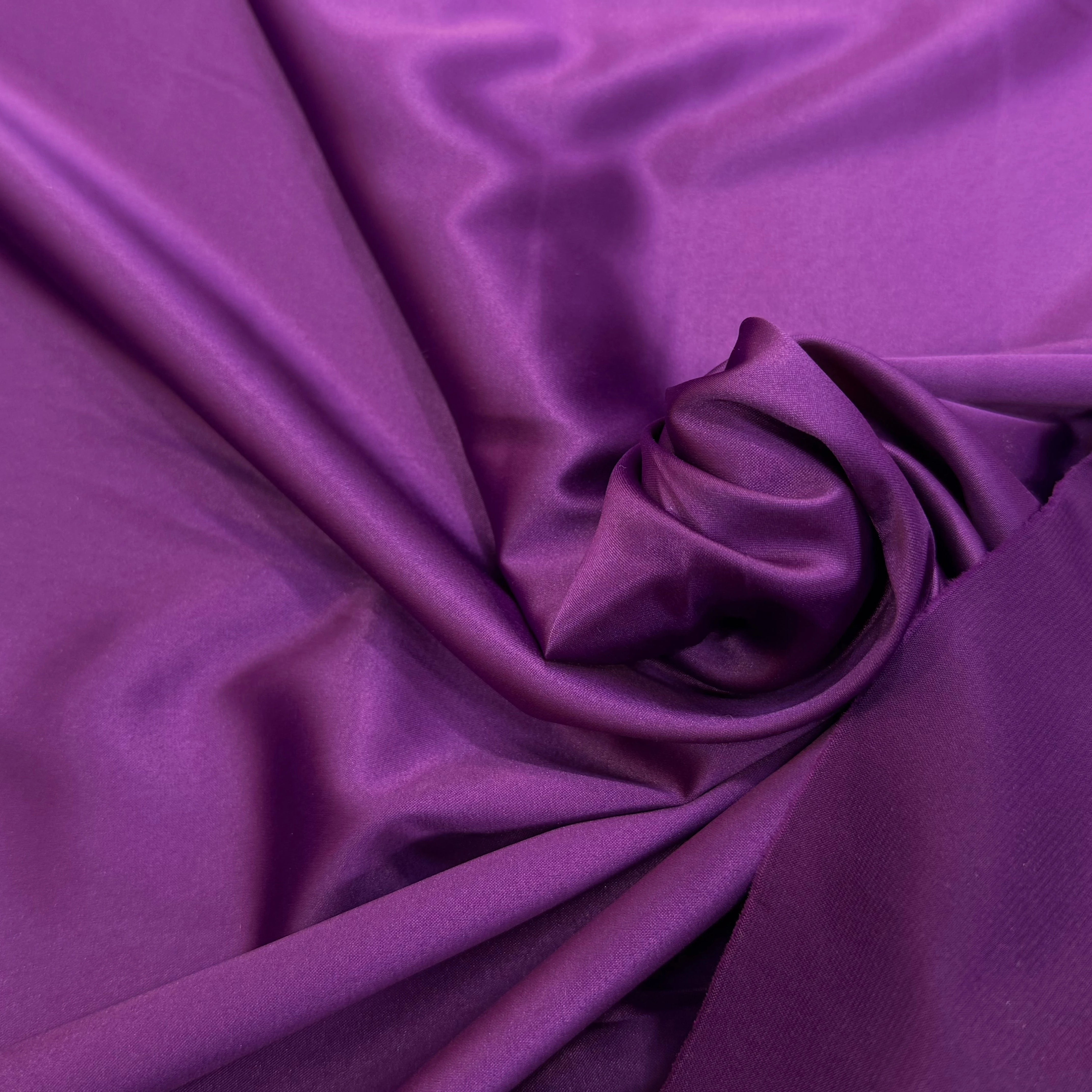 SATIN STRETCH FLUIDE VIOLET AUBERGINE - My Little Coupon