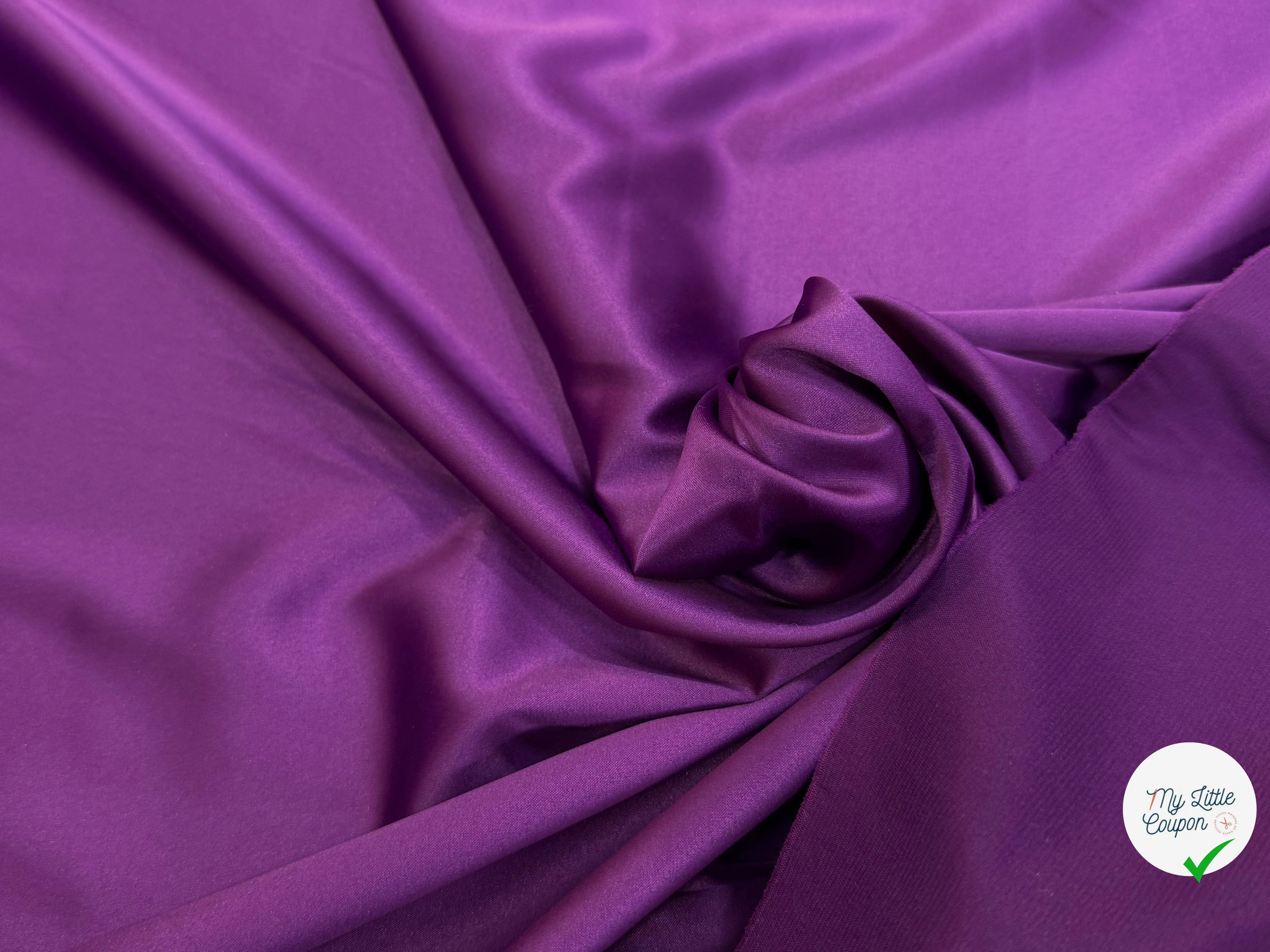 SATIN STRETCH FLUIDE VIOLET AUBERGINE - My Little Coupon