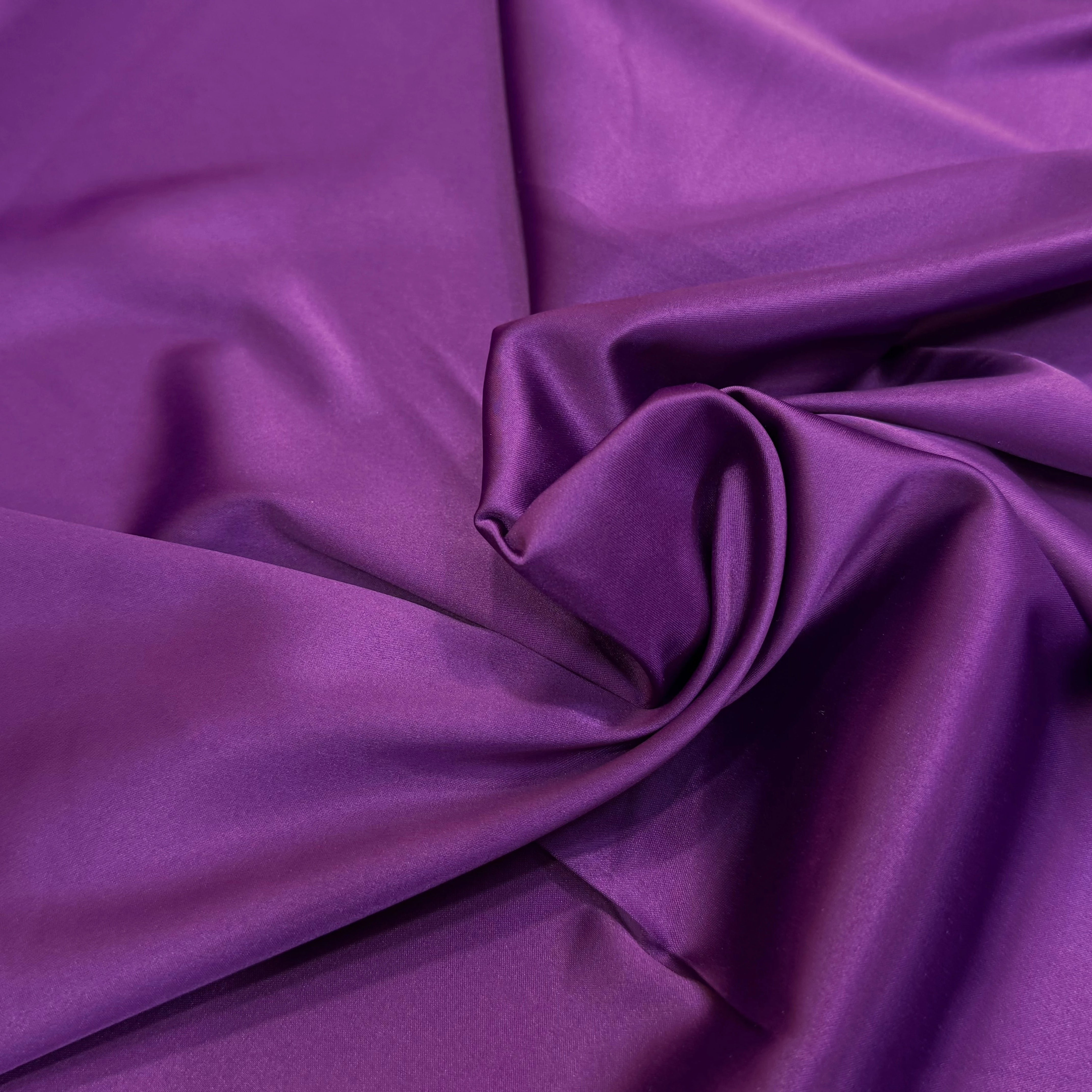 SATIN STRETCH FLUIDE VIOLET AUBERGINE - My Little Coupon