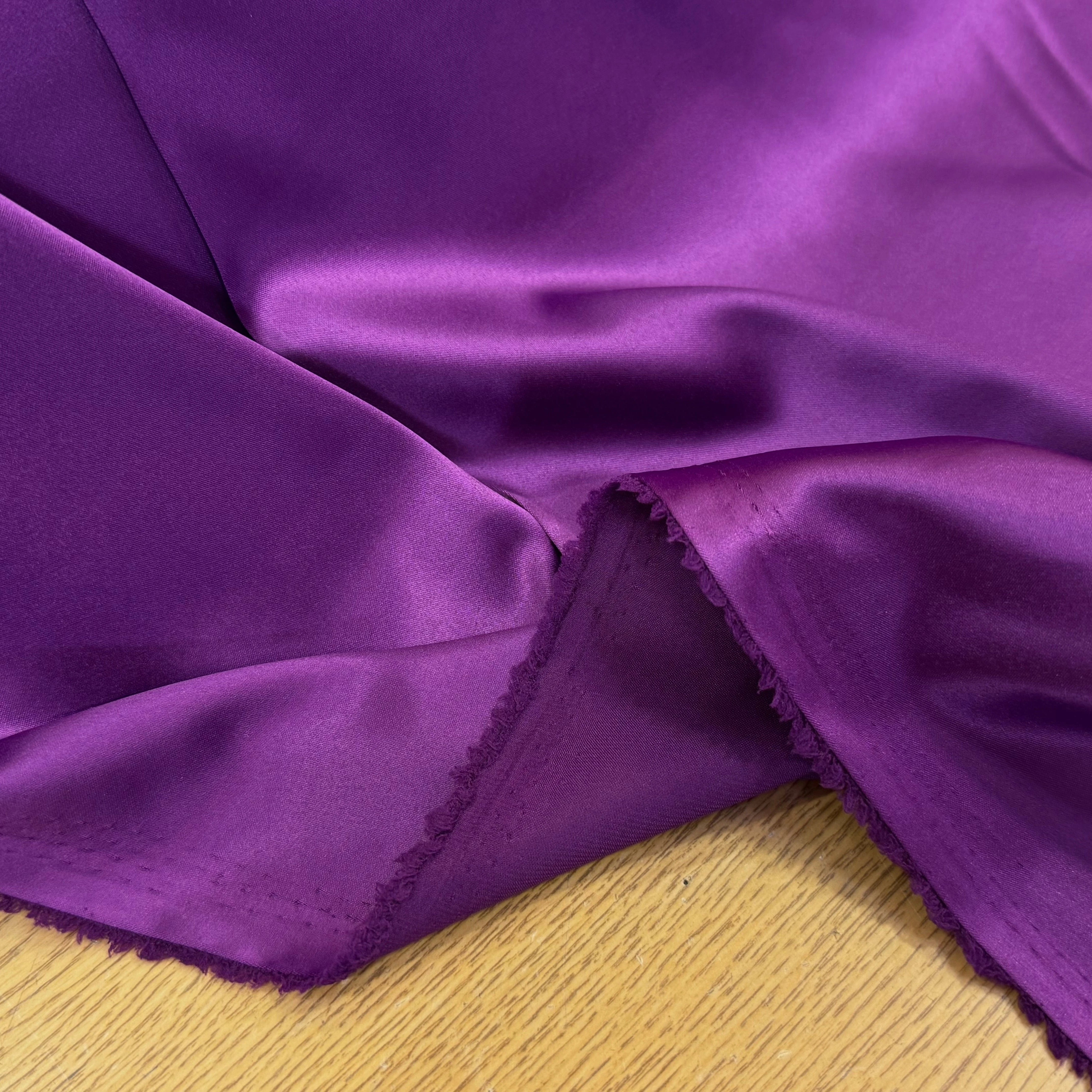 SATIN STRETCH FLUIDE VIOLET AUBERGINE - My Little Coupon