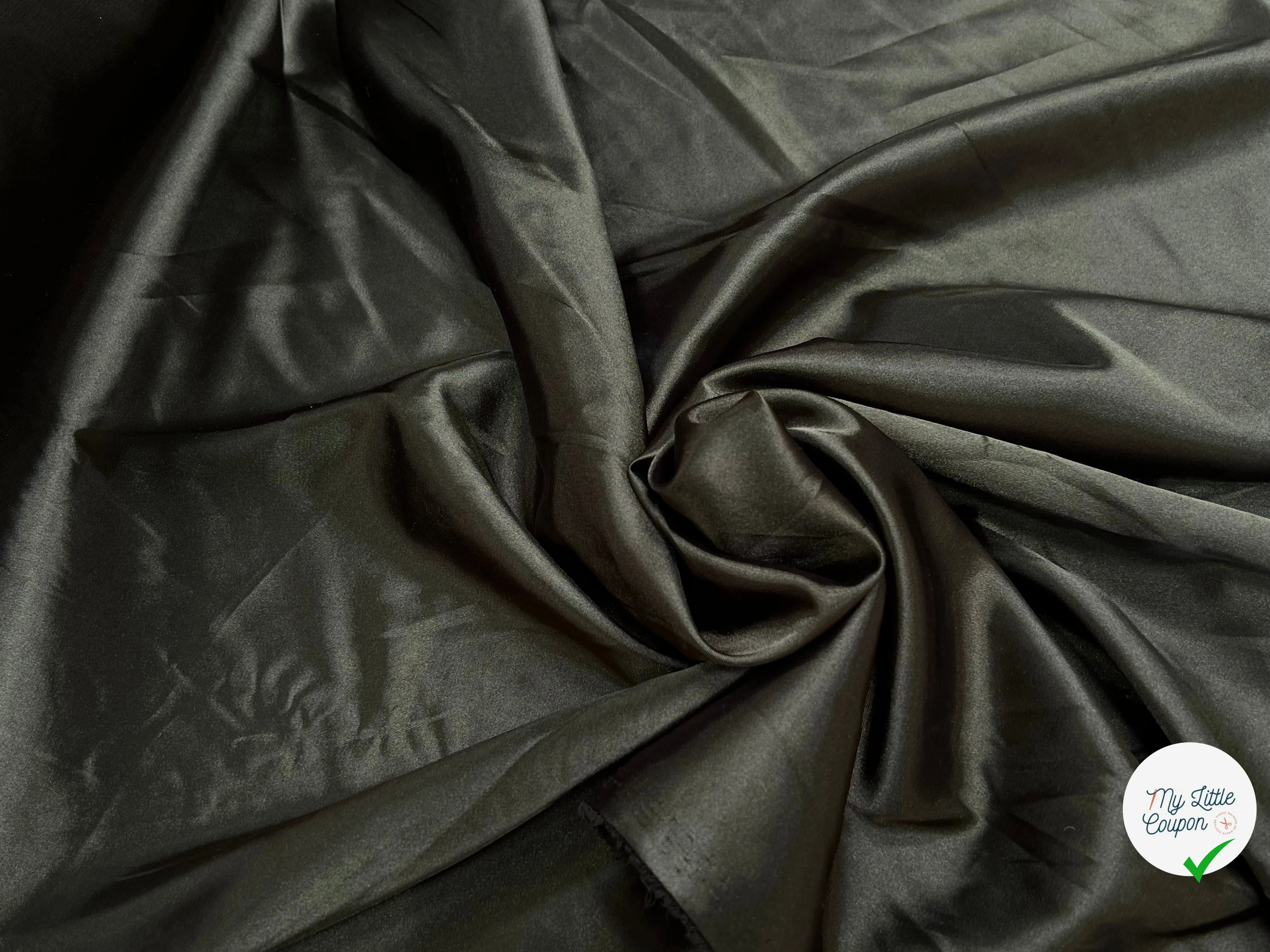 SATIN STRETCH KAKI SHINY FLUIDE - My Little Coupon