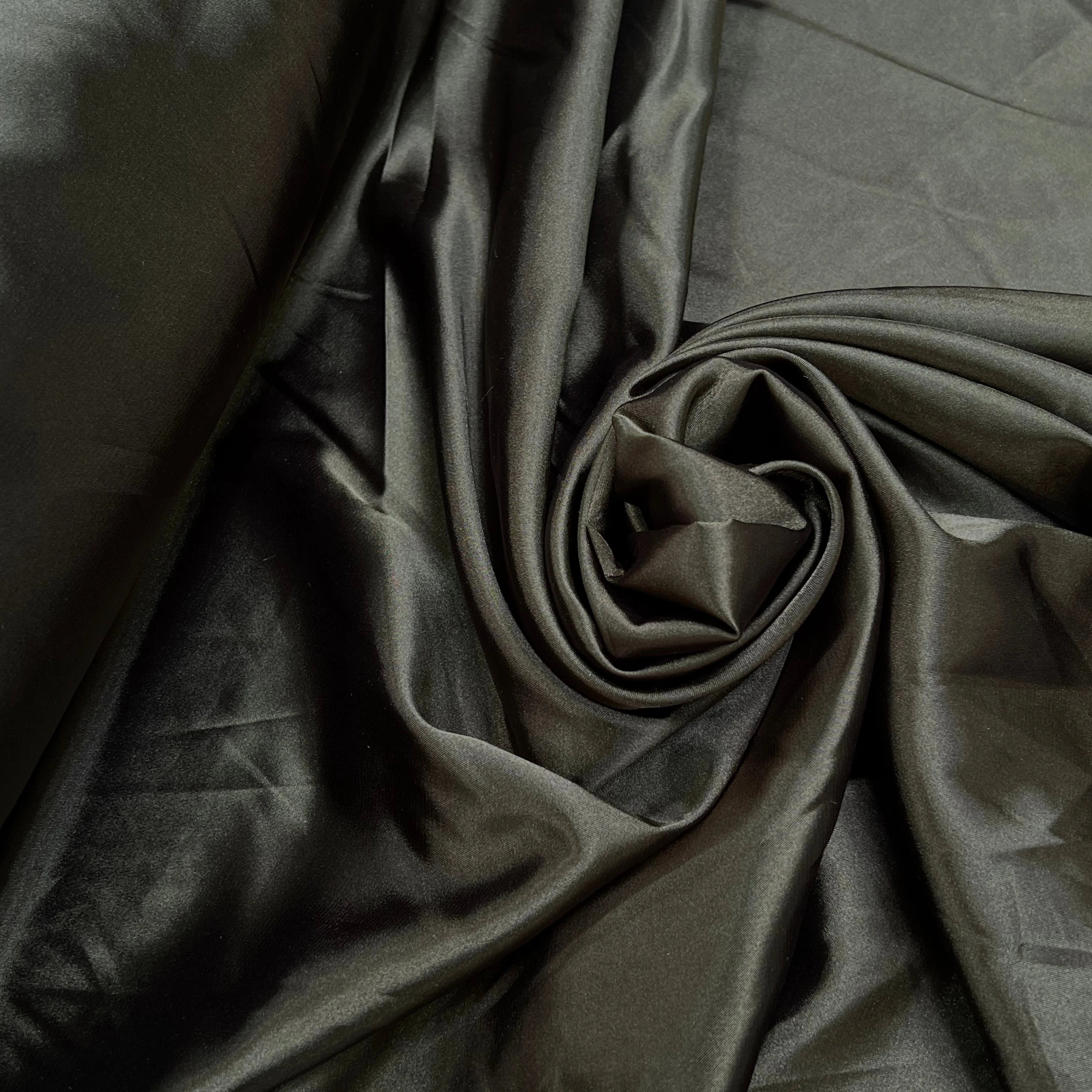 SATIN STRETCH KAKI SHINY FLUIDE - My Little Coupon