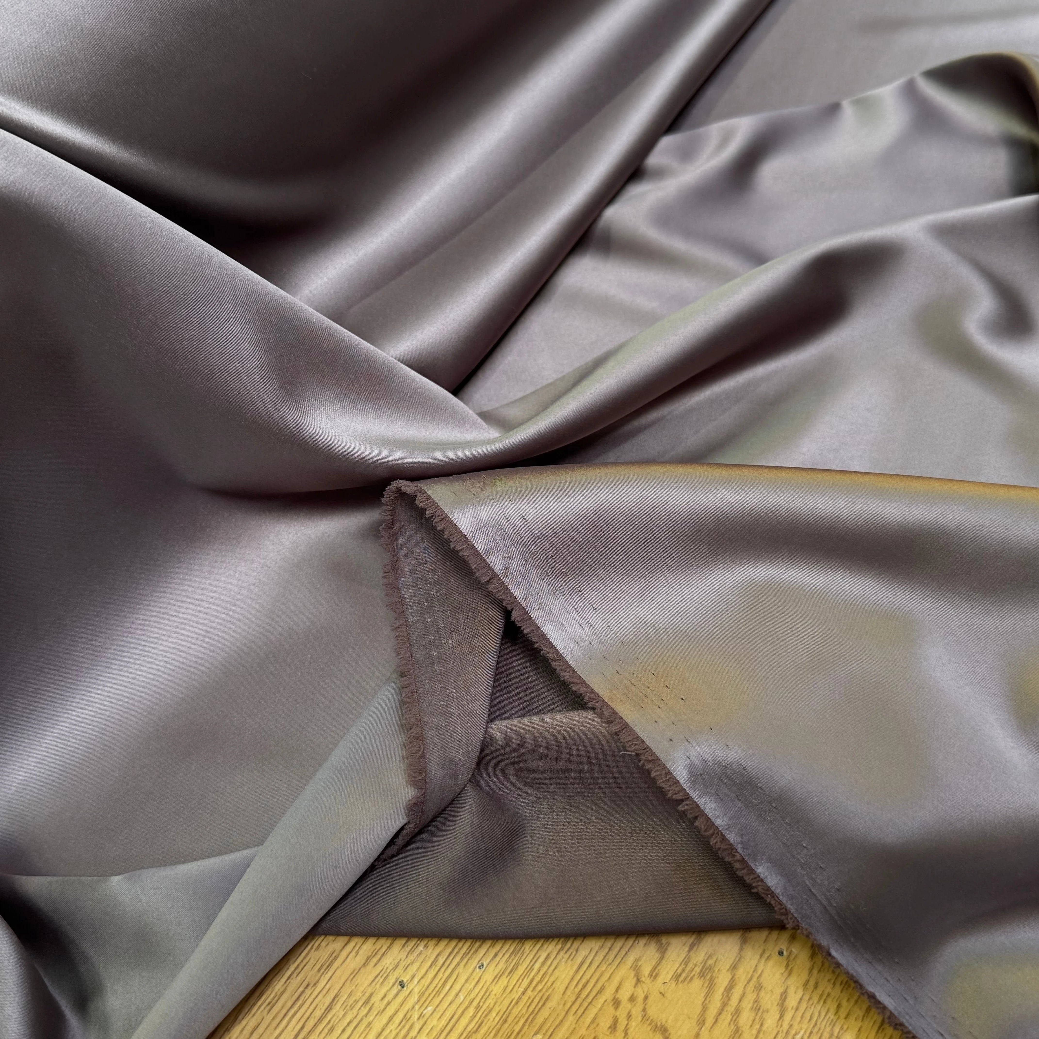 SATIN STRETCH MARRON GLACÉ FLUIDE - My Little Coupon