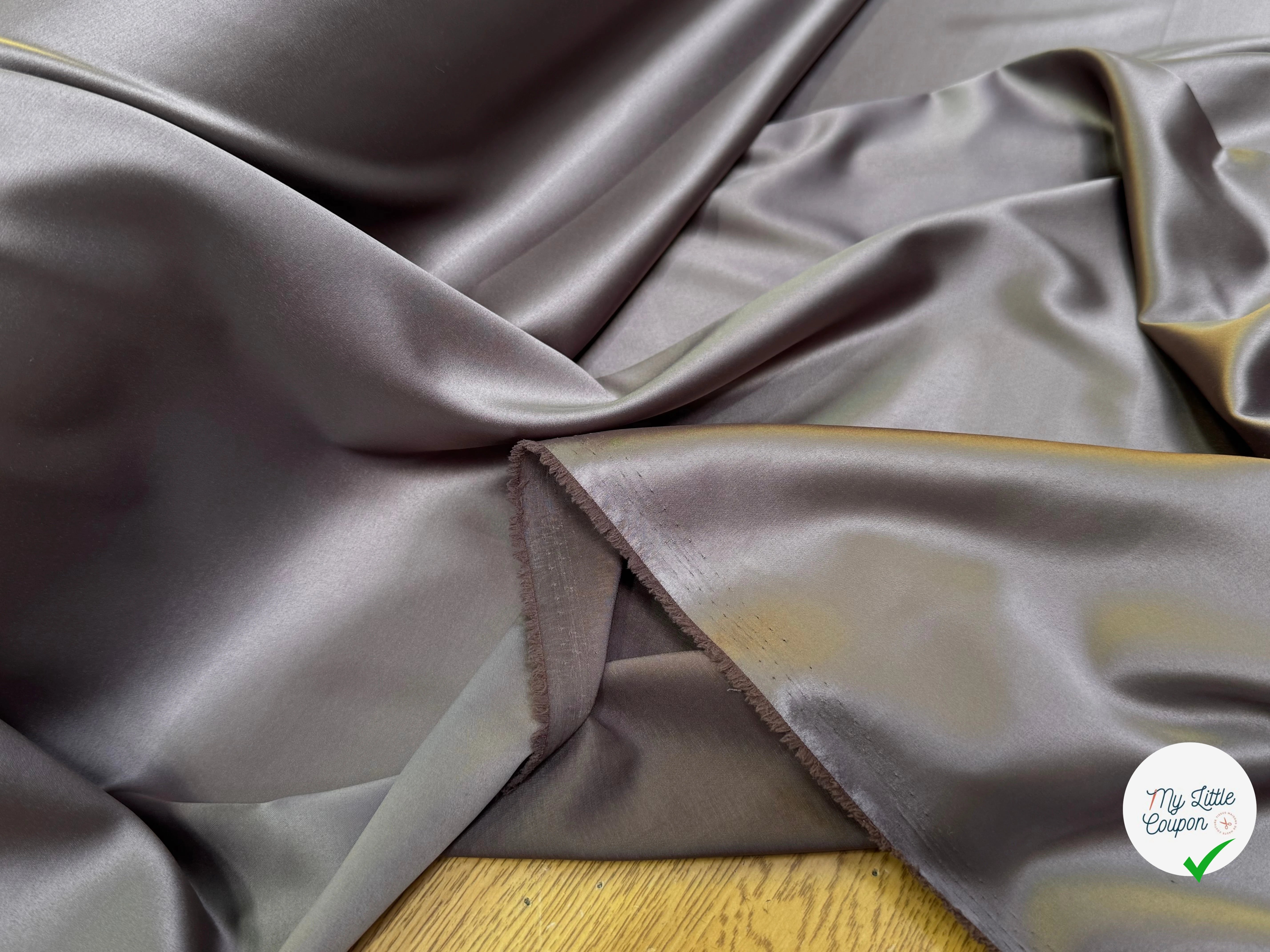 SATIN STRETCH MARRON GLACÉ FLUIDE - My Little Coupon