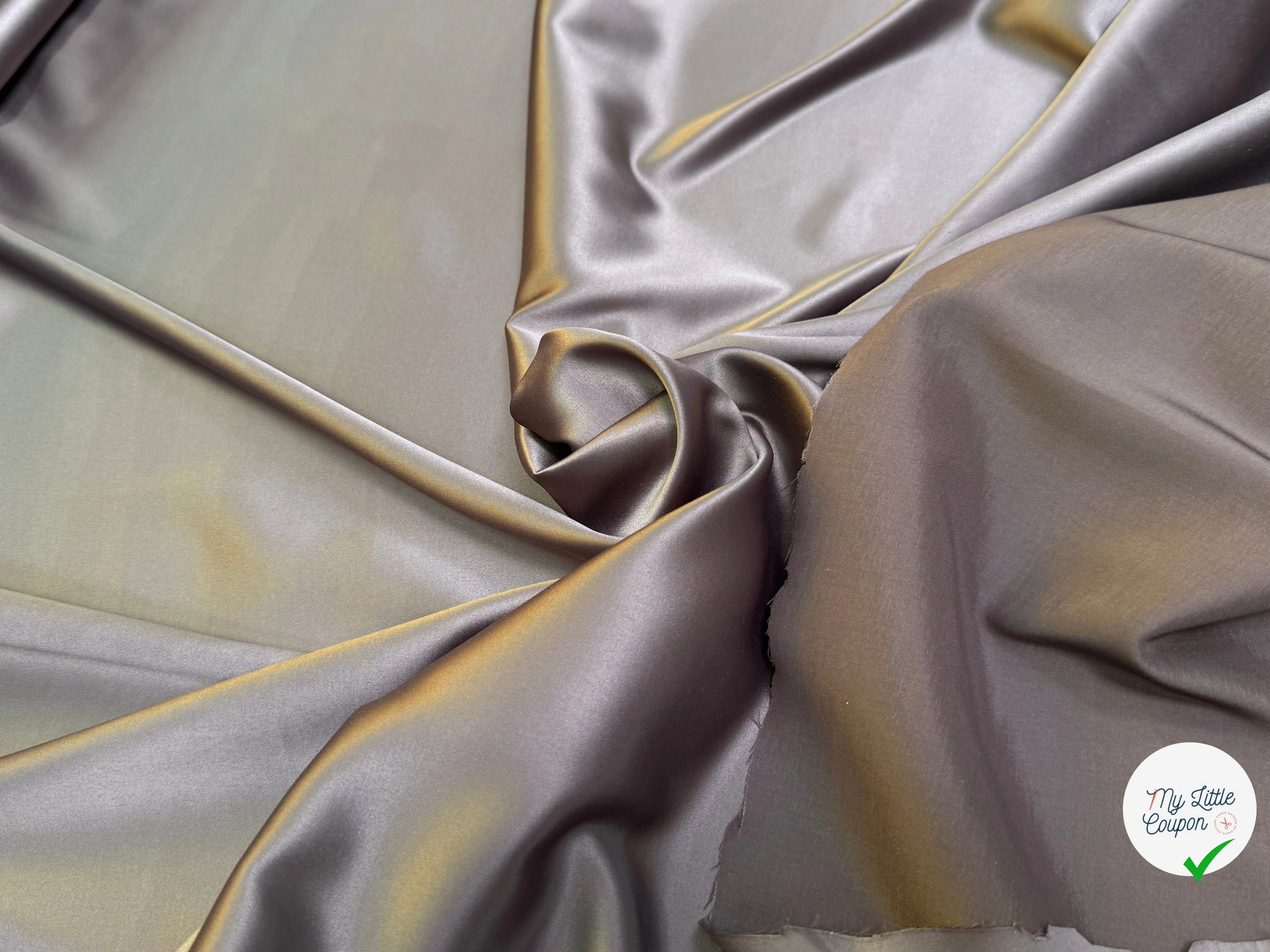 SATIN STRETCH MARRON GLACÉ FLUIDE - My Little Coupon