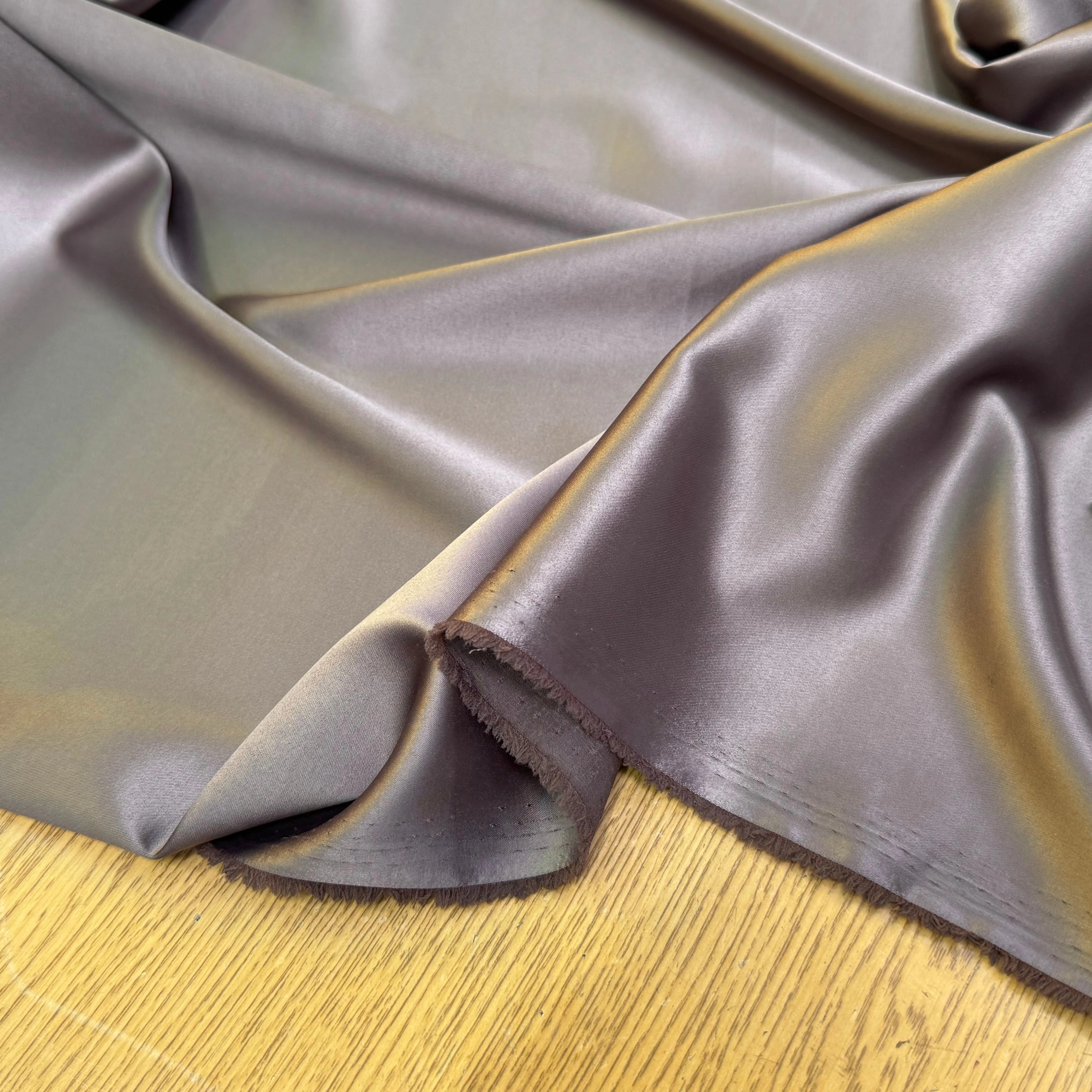 SATIN STRETCH MARRON GLACÉ FLUIDE - My Little Coupon