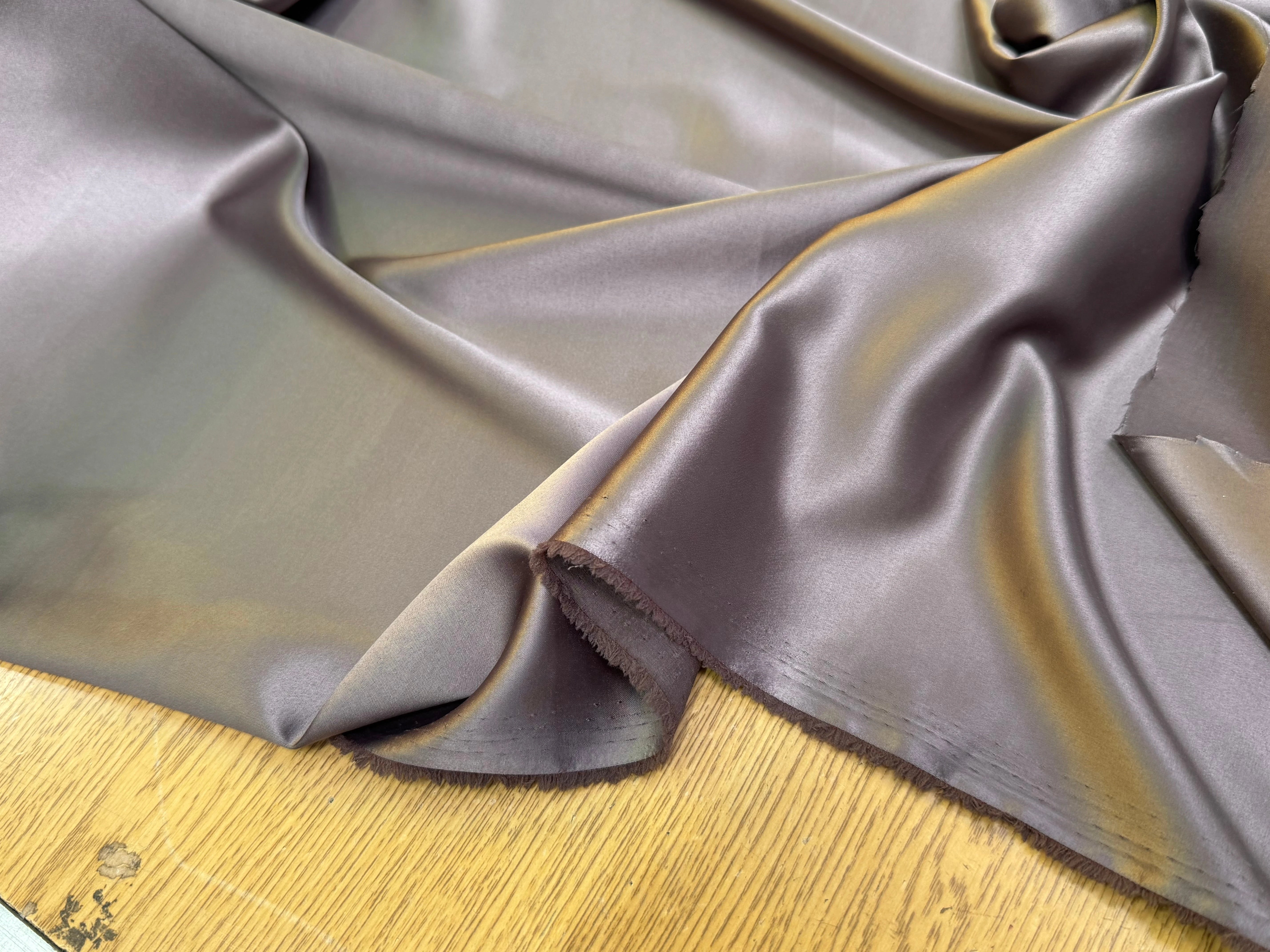 SATIN STRETCH MARRON GLACÉ FLUIDE - My Little Coupon