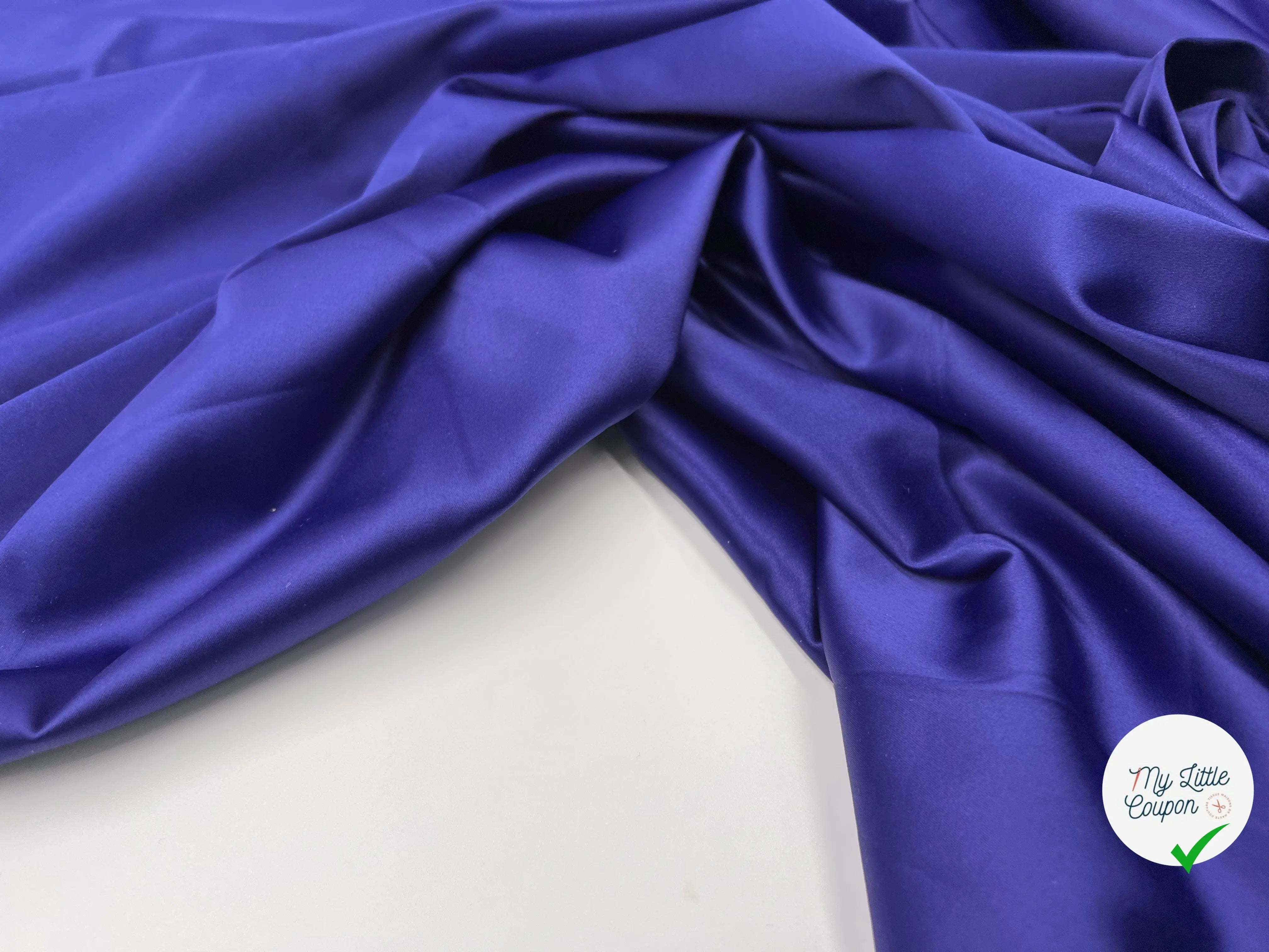 SATIN STRETCH POLYAMIDE BLEU NAVY - My Little Coupon - tissu - coudre