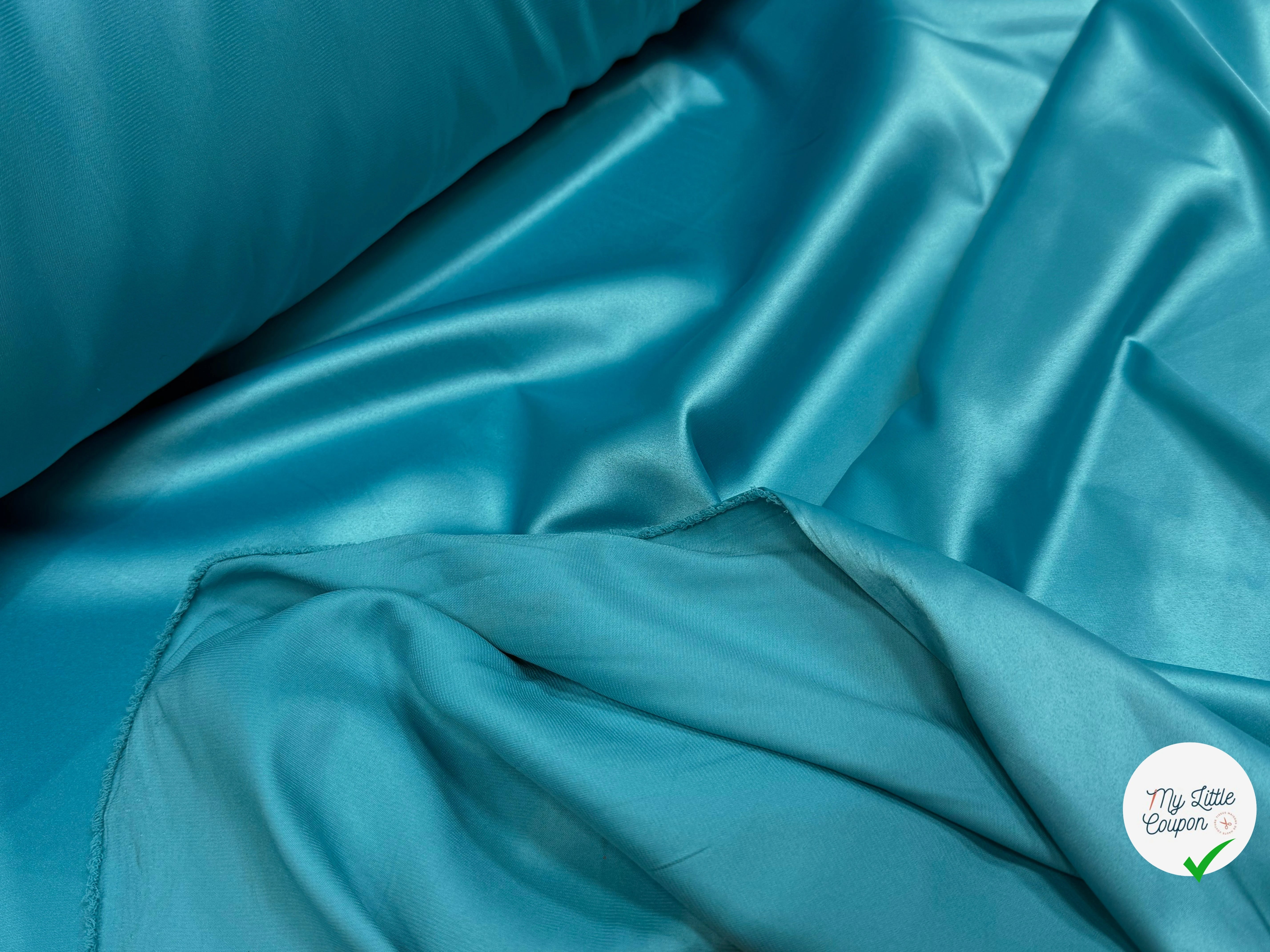 SATIN STRETCH TURQUOISE FLUIDE - My Little Coupon
