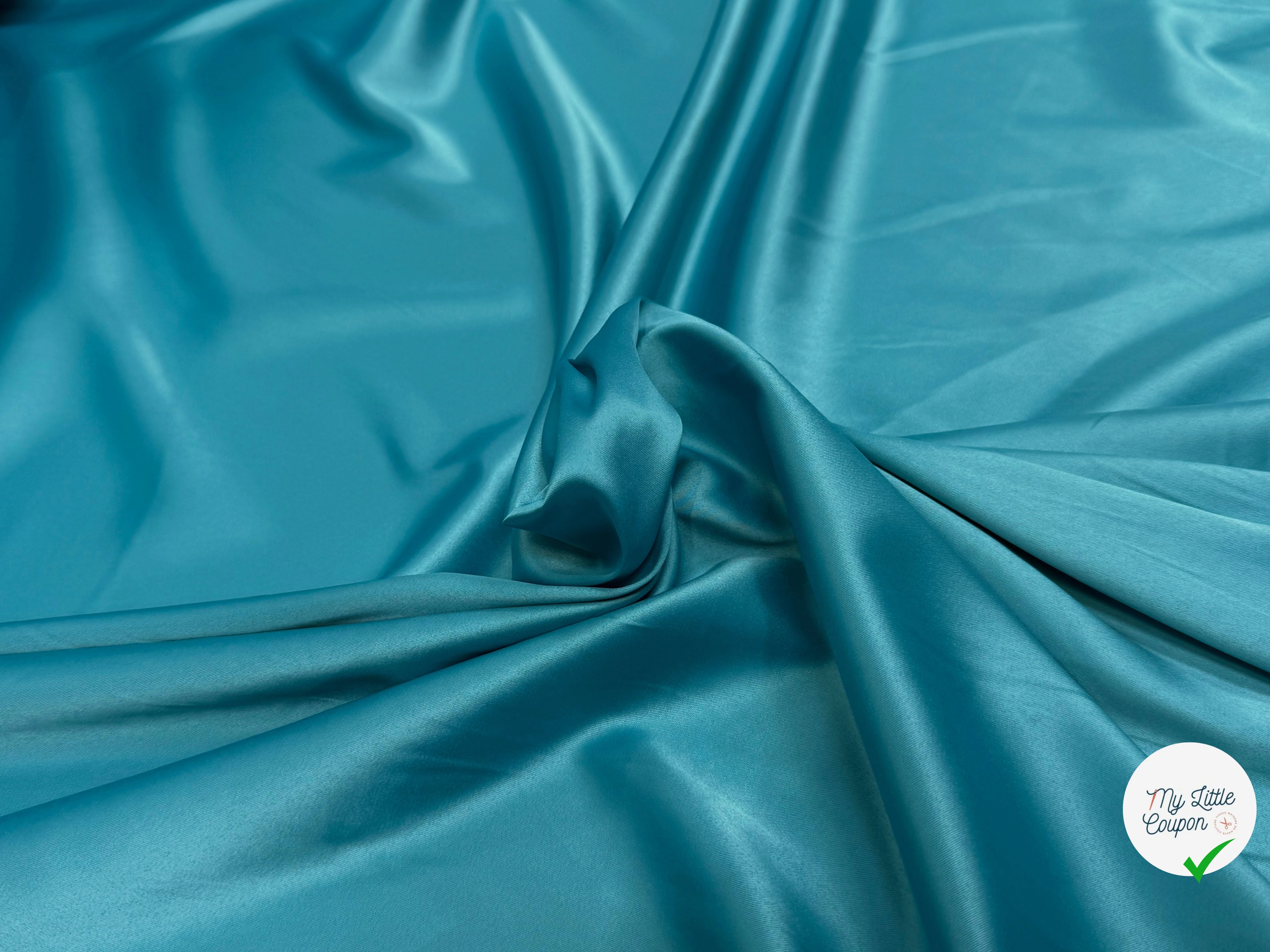 SATIN STRETCH TURQUOISE FLUIDE - My Little Coupon