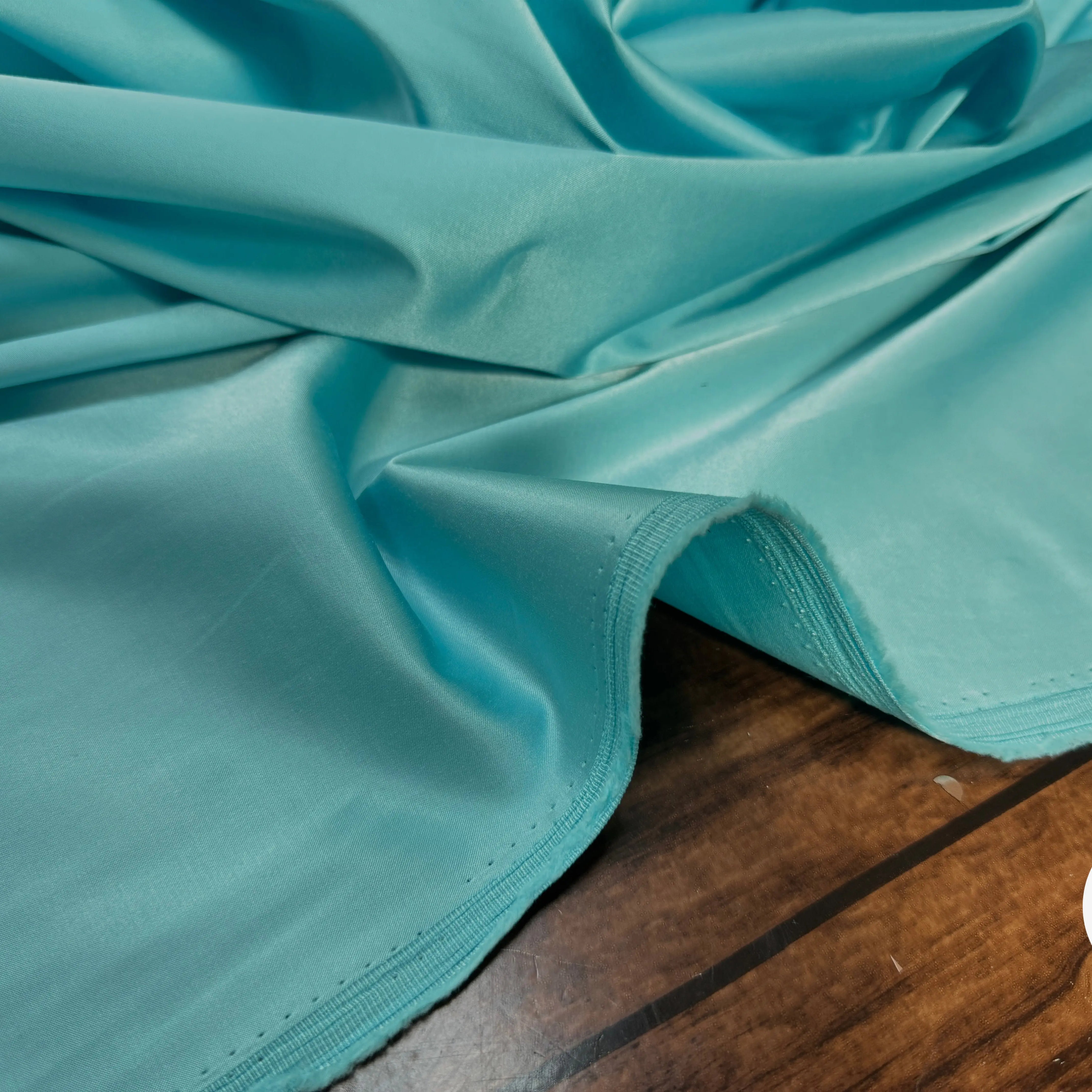 SATIN UNI DOUILLET STRETCH TURQUOISE - My Little Coupon