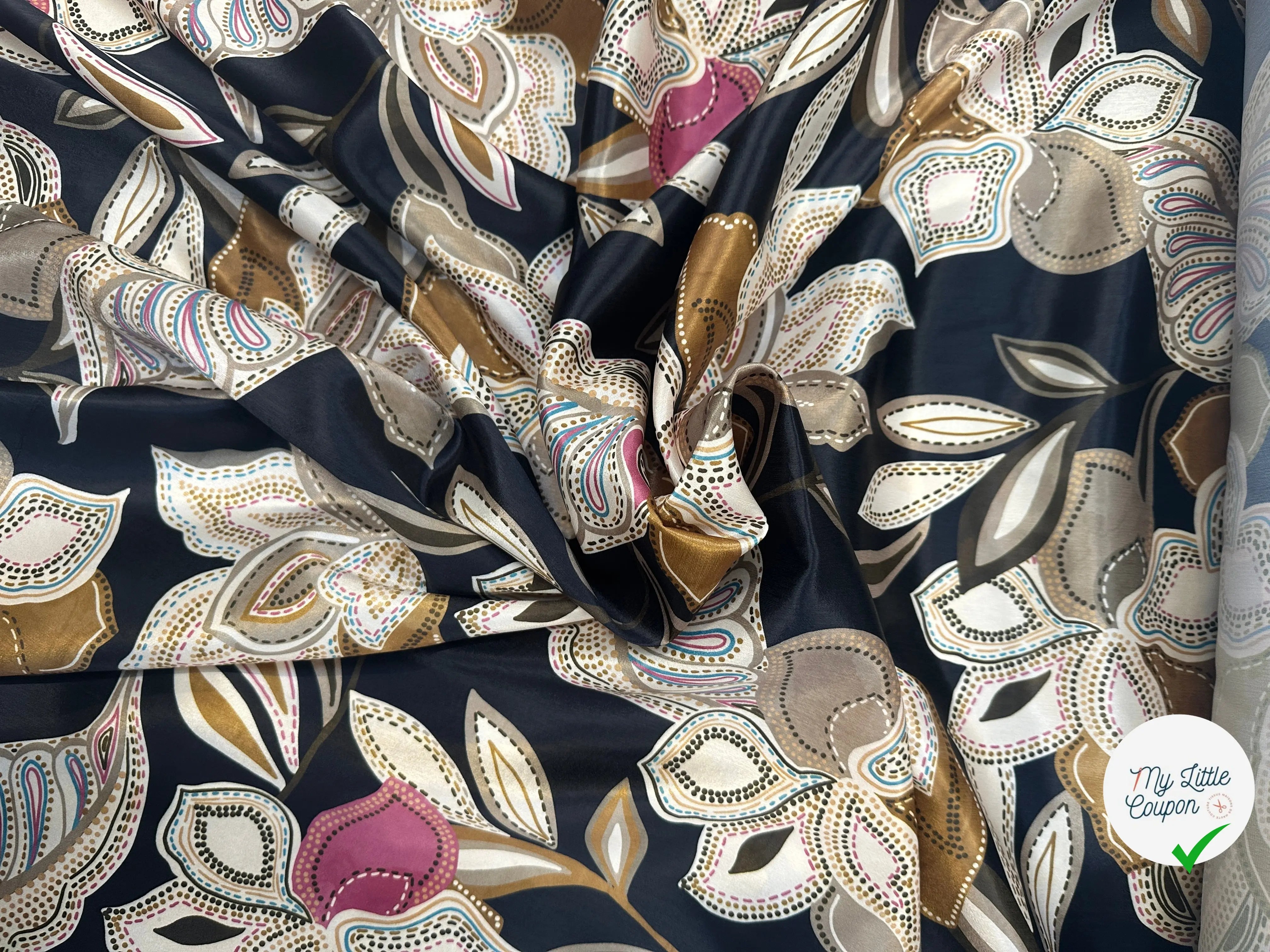 SATIN VELOUTÉ FLEUR DE NUIT DORÉE MLC INTERN