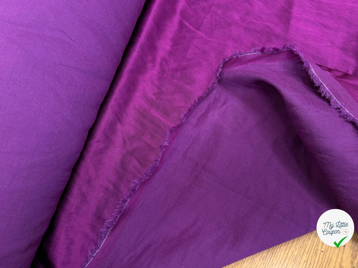 SATIN VIOLET/LILAS MÉTALLISÉ VISCOSE ET COTON ULTRA BEAU - My Little Coupon