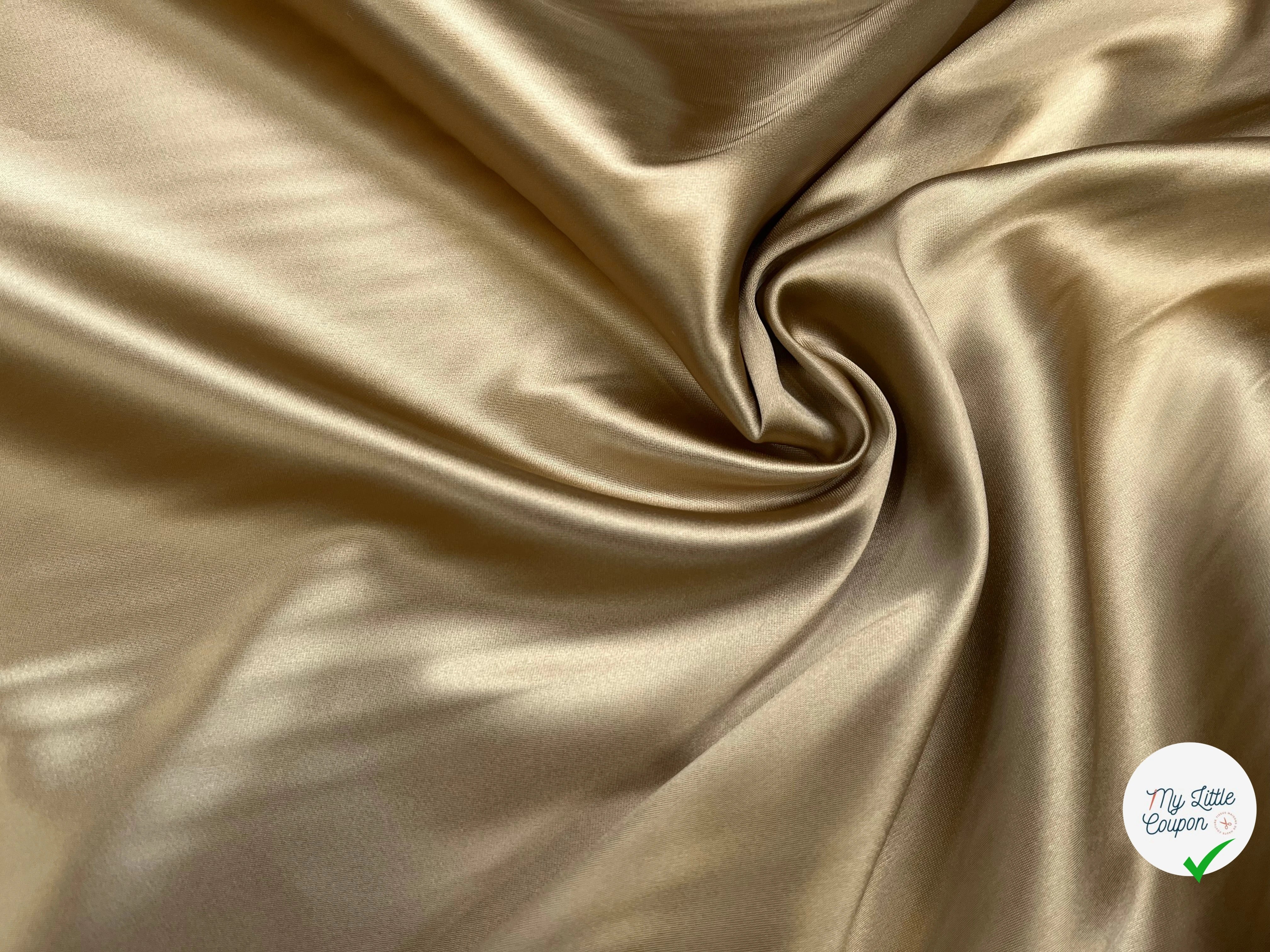 SATIN VISCOSE BEIGE FONCÉ 123CM - My Little Coupon