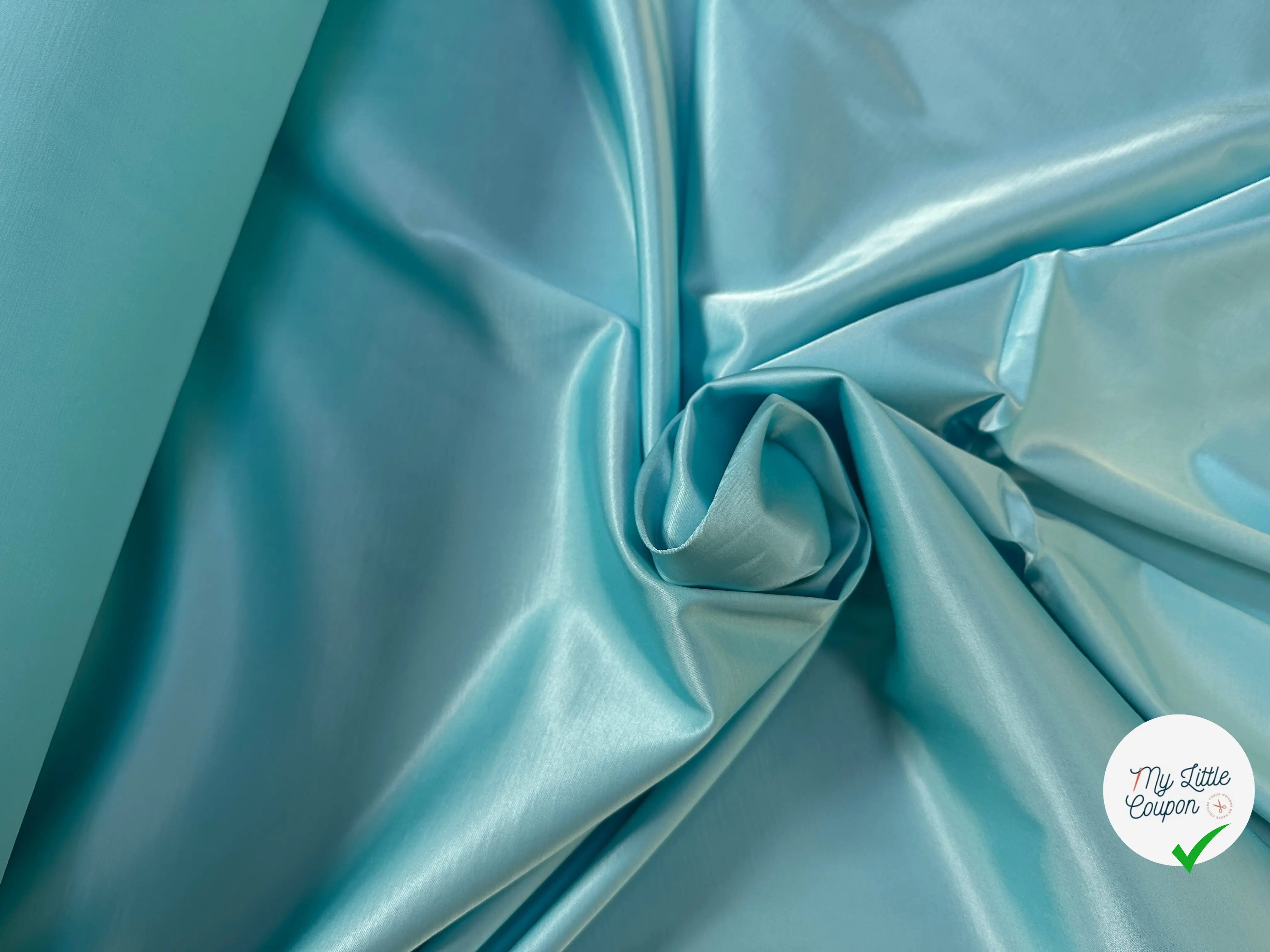 SATIN VISCOSE COTON BLEU LAGOON - My Little Coupon