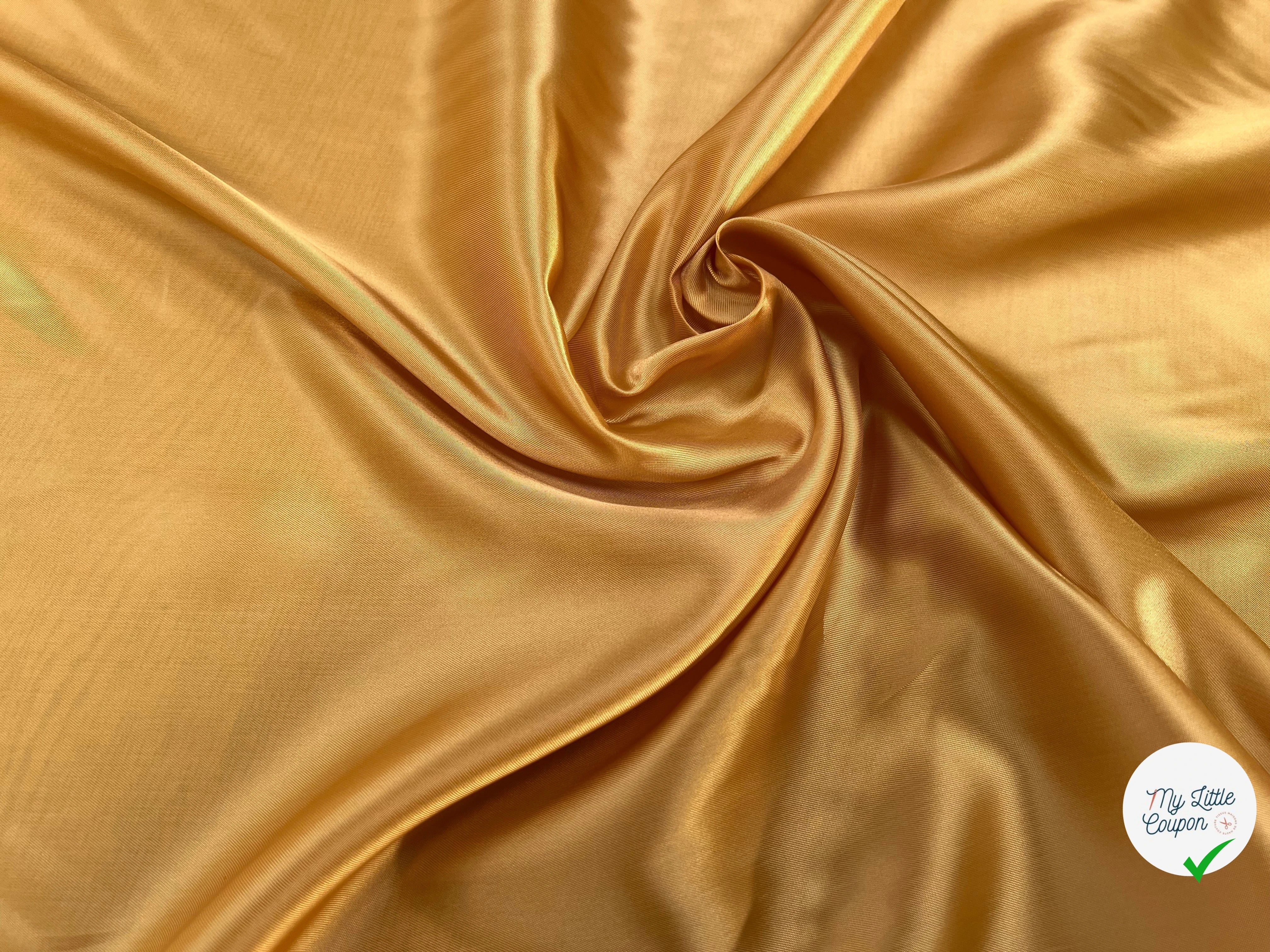 SATIN VISCOSE DOUBLURE MOUTARDE 100% VISCOSE 141CM - My Little Coupon