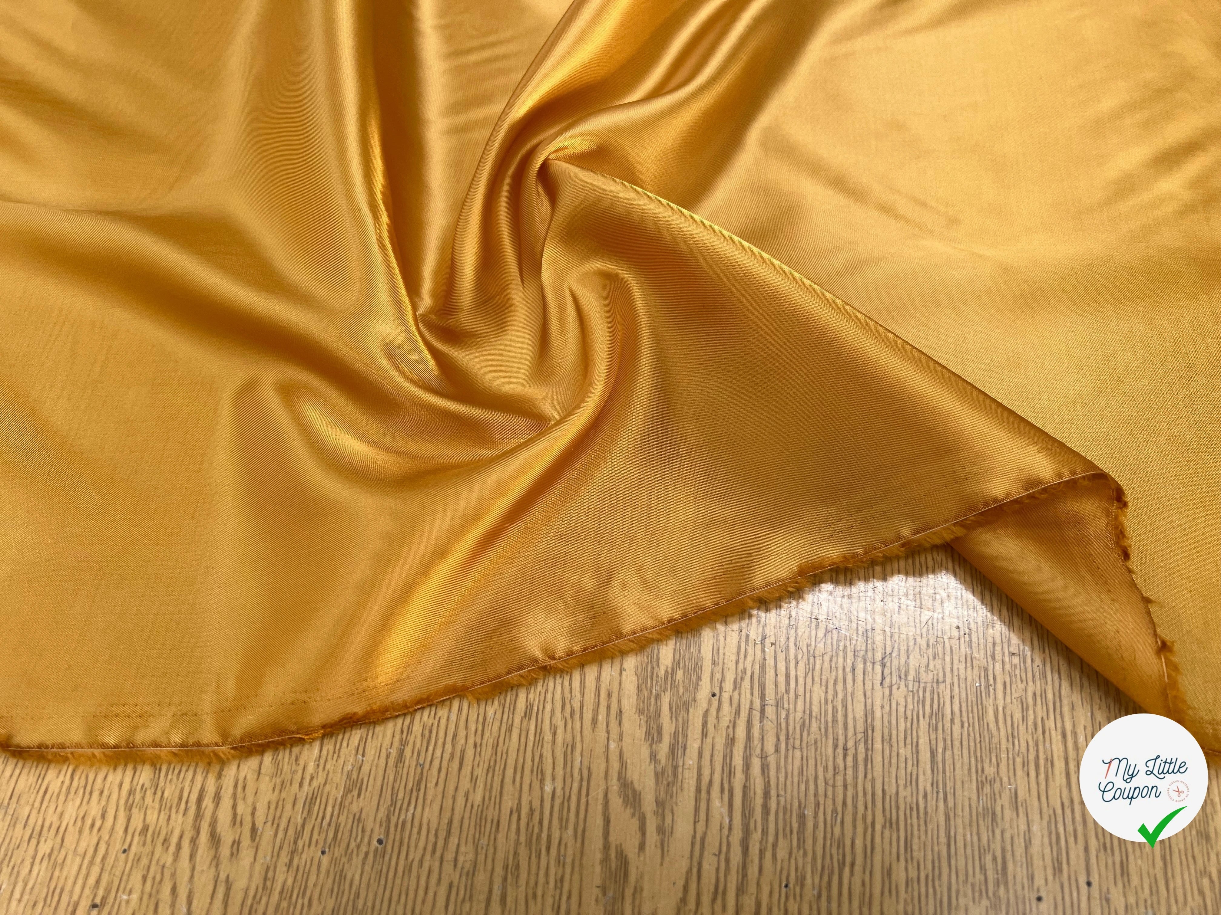 SATIN VISCOSE DOUBLURE MOUTARDE 100% VISCOSE 141CM - My Little Coupon