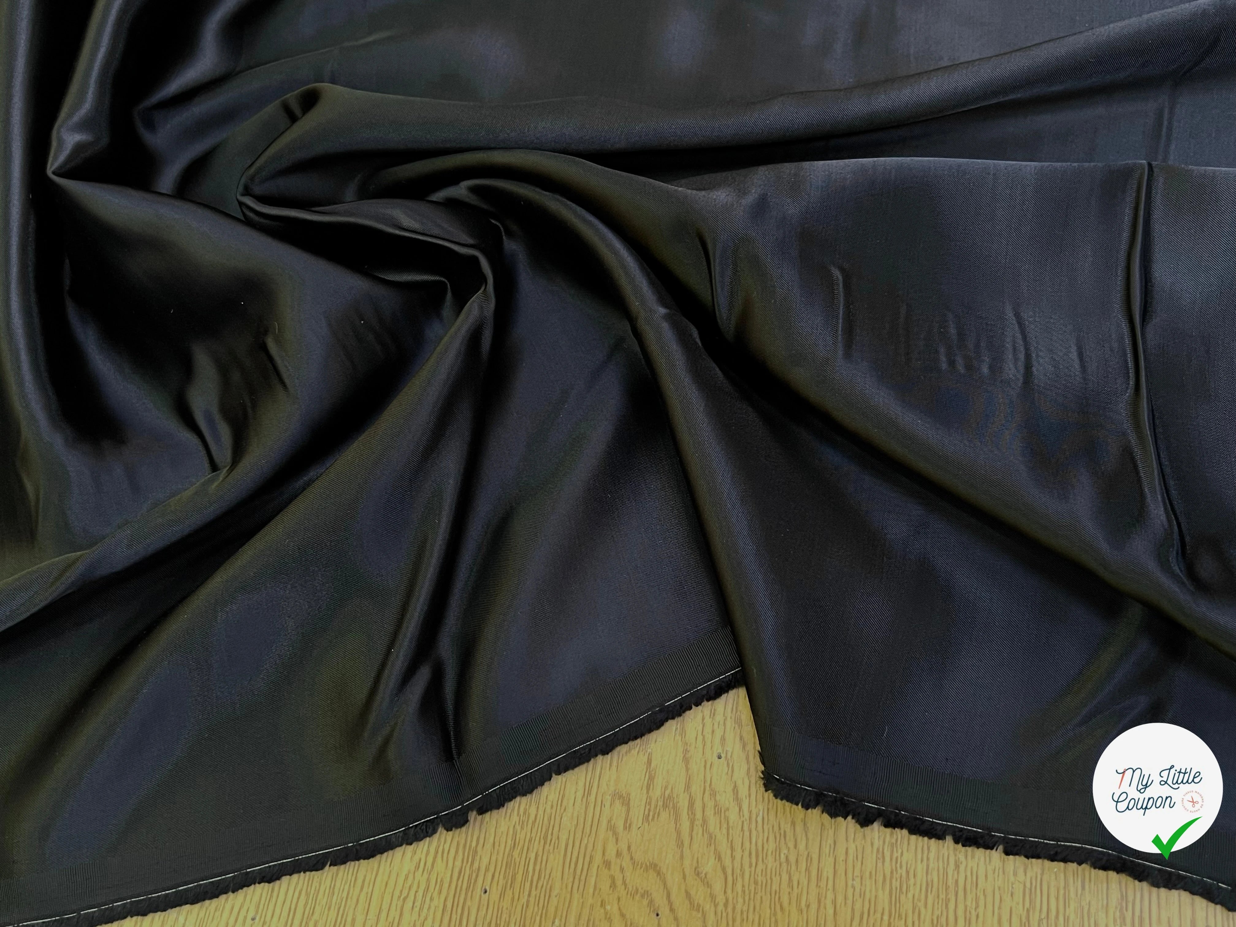 SATIN VISCOSE DOUX TOUCHER TOMBER FLUIDE NOIR - My Little Coupon