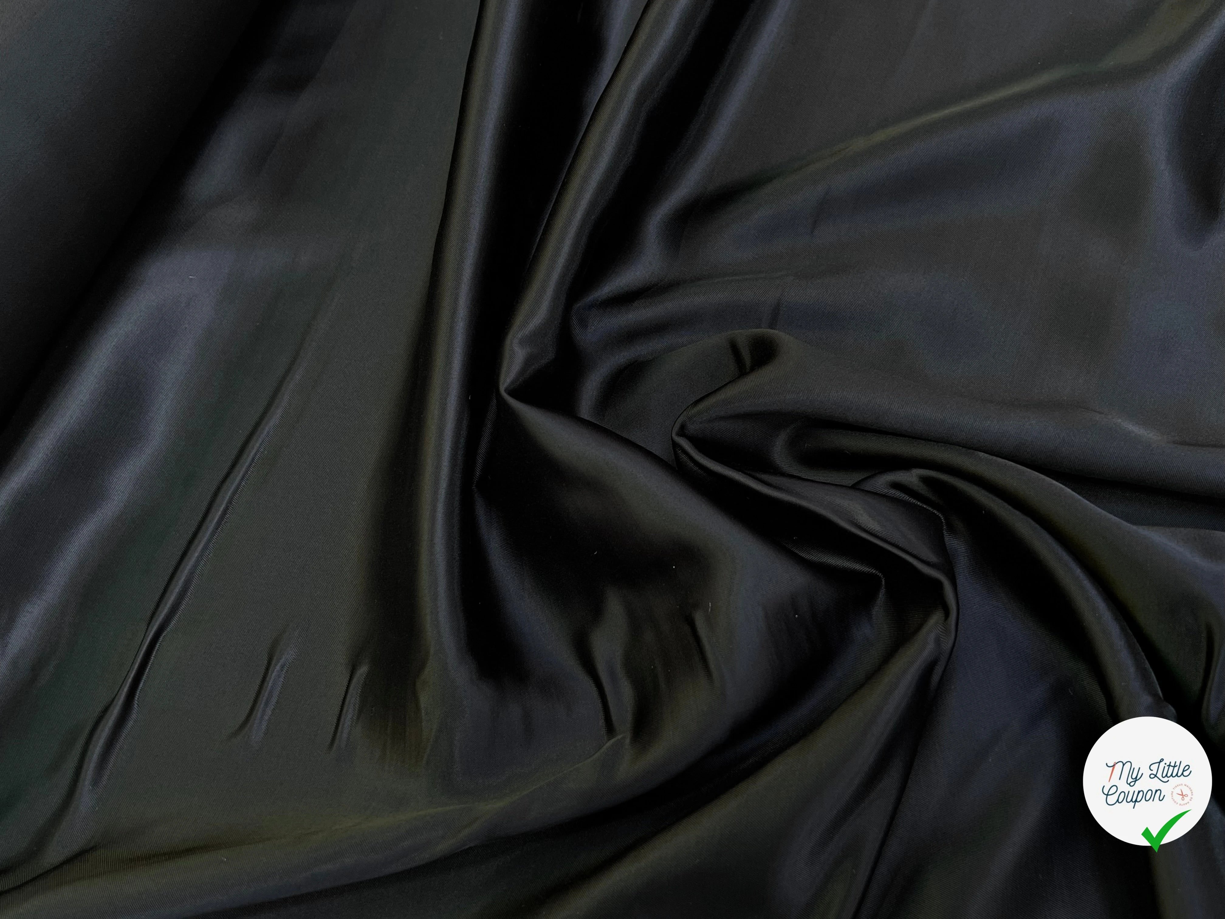 SATIN VISCOSE DOUX TOUCHER TOMBER FLUIDE NOIR - My Little Coupon