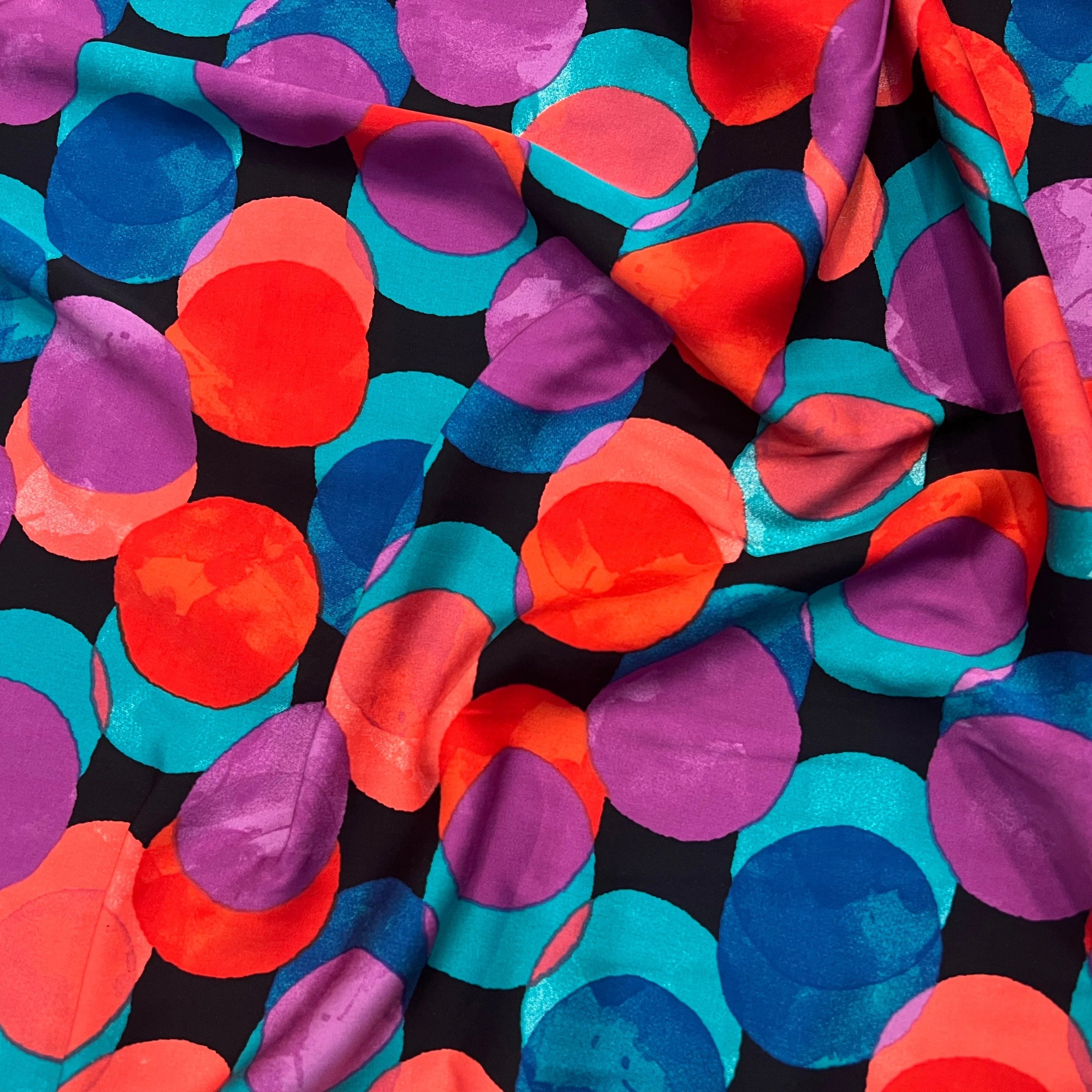 SATIN VISCOSE FUNNY DOTS CYCLAM - My Little Coupon