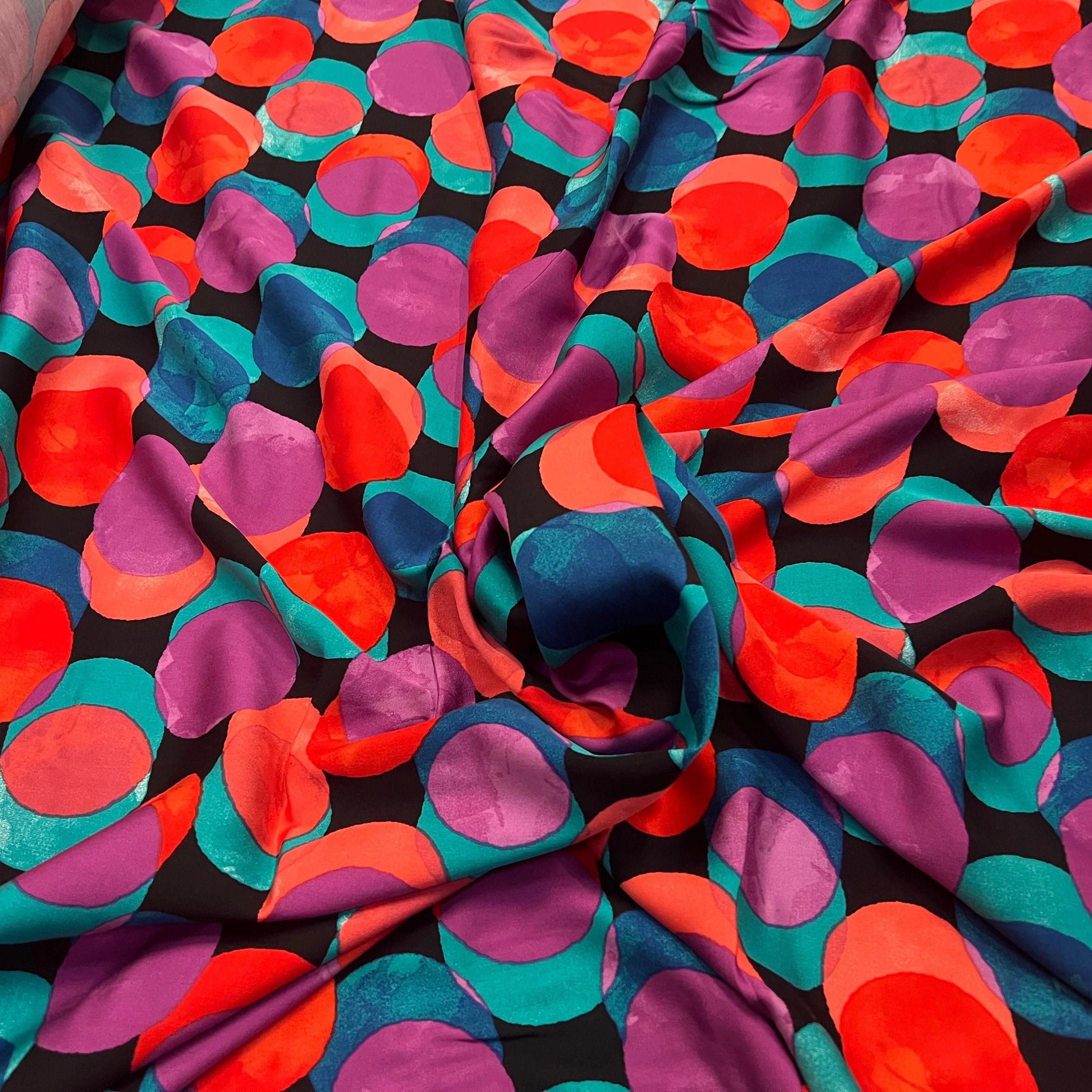 SATIN VISCOSE FUNNY DOTS CYCLAM - My Little Coupon