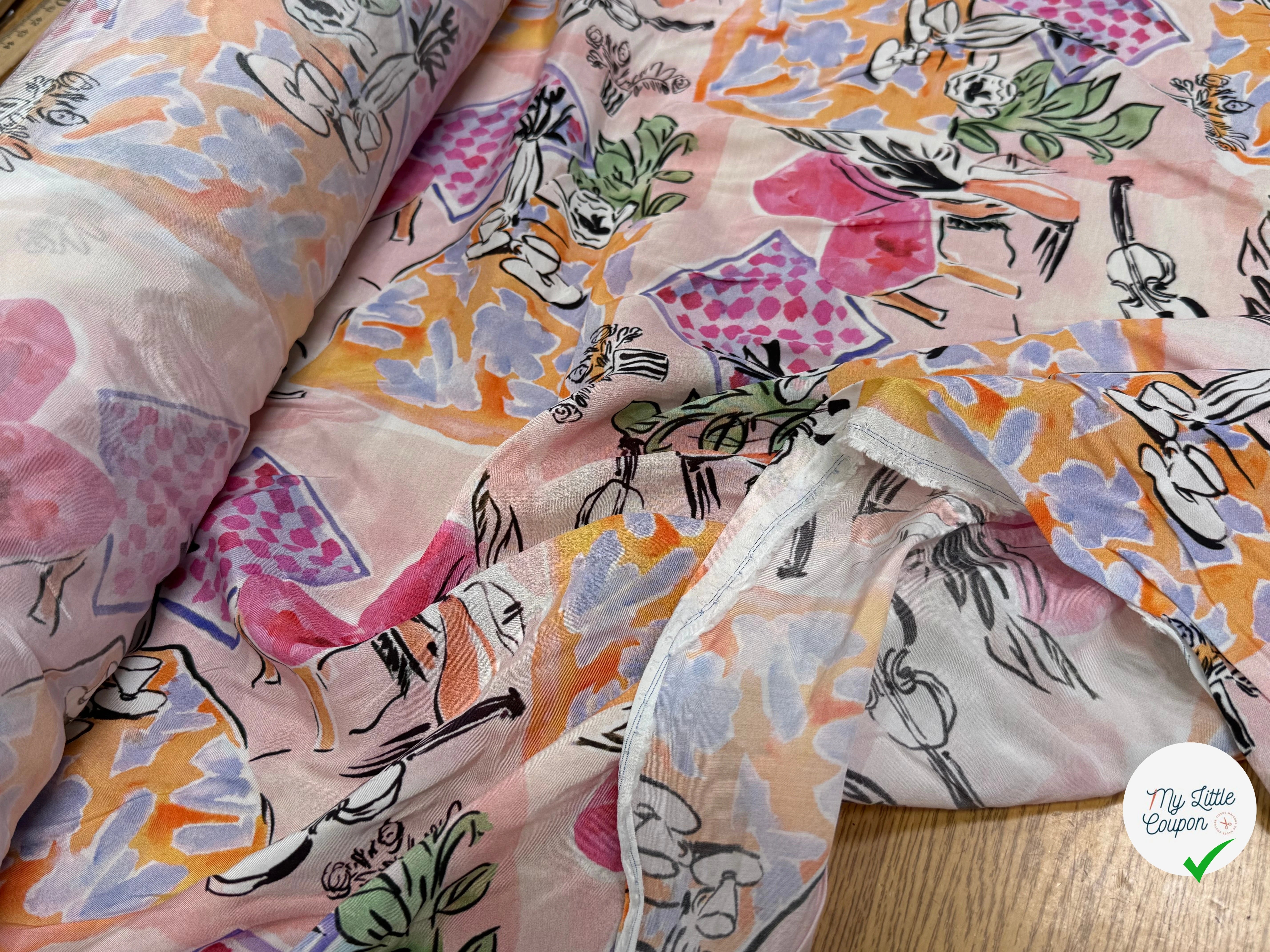 SATIN VISCOSE IMPRIMÉ SMERALDO HOME - My Little Coupon