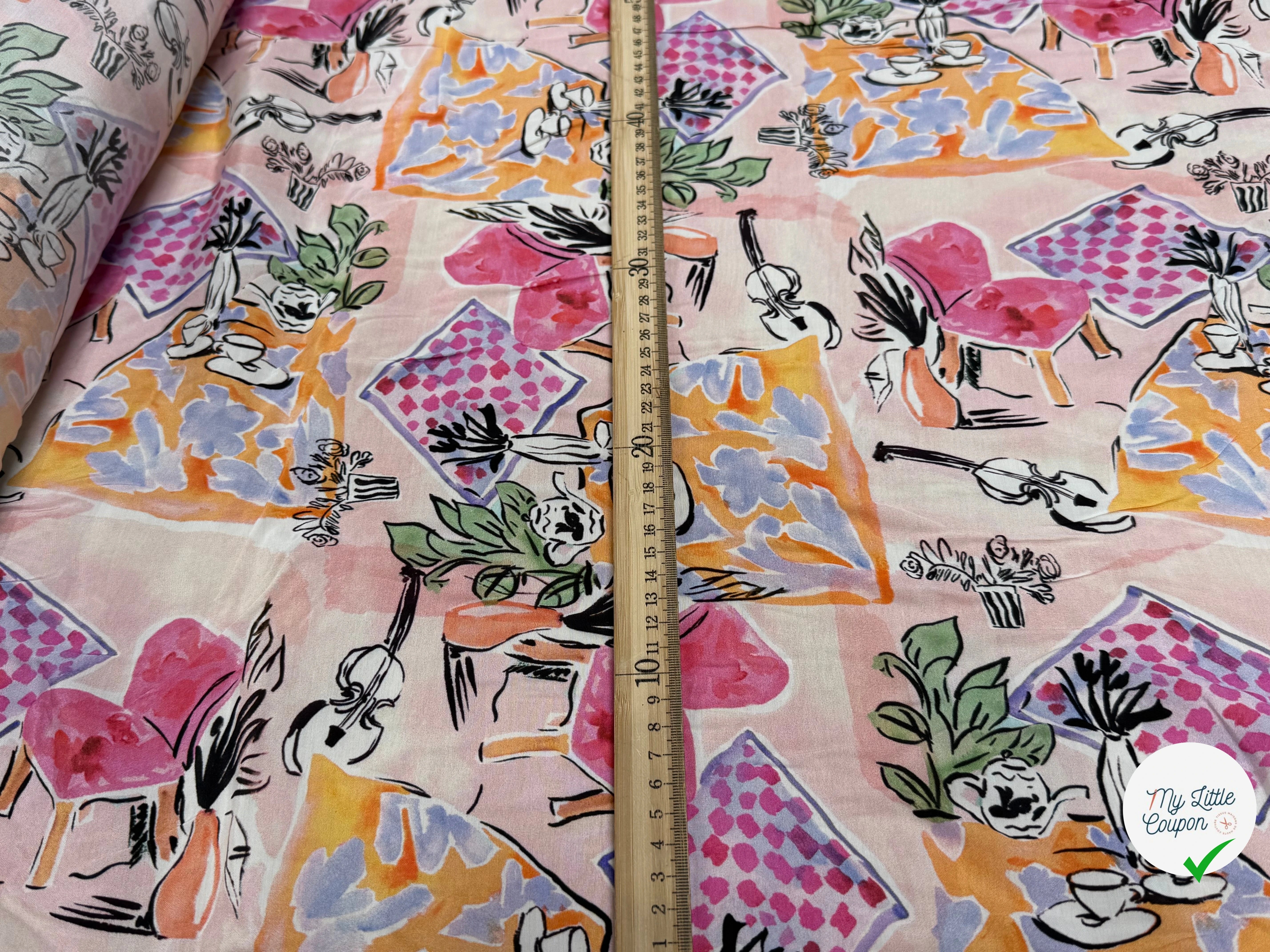 SATIN VISCOSE IMPRIMÉ SMERALDO HOME - My Little Coupon