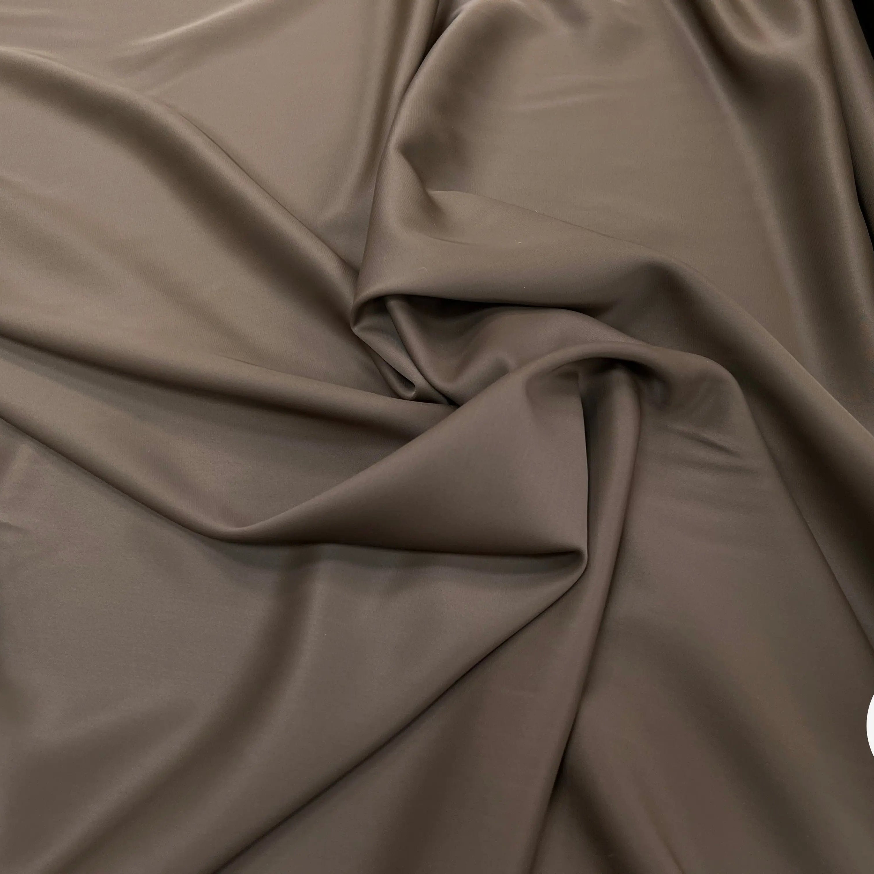 SATIN VISCOSE PEAU DE PÊCHE STRETCH MARRON - My Little Coupon