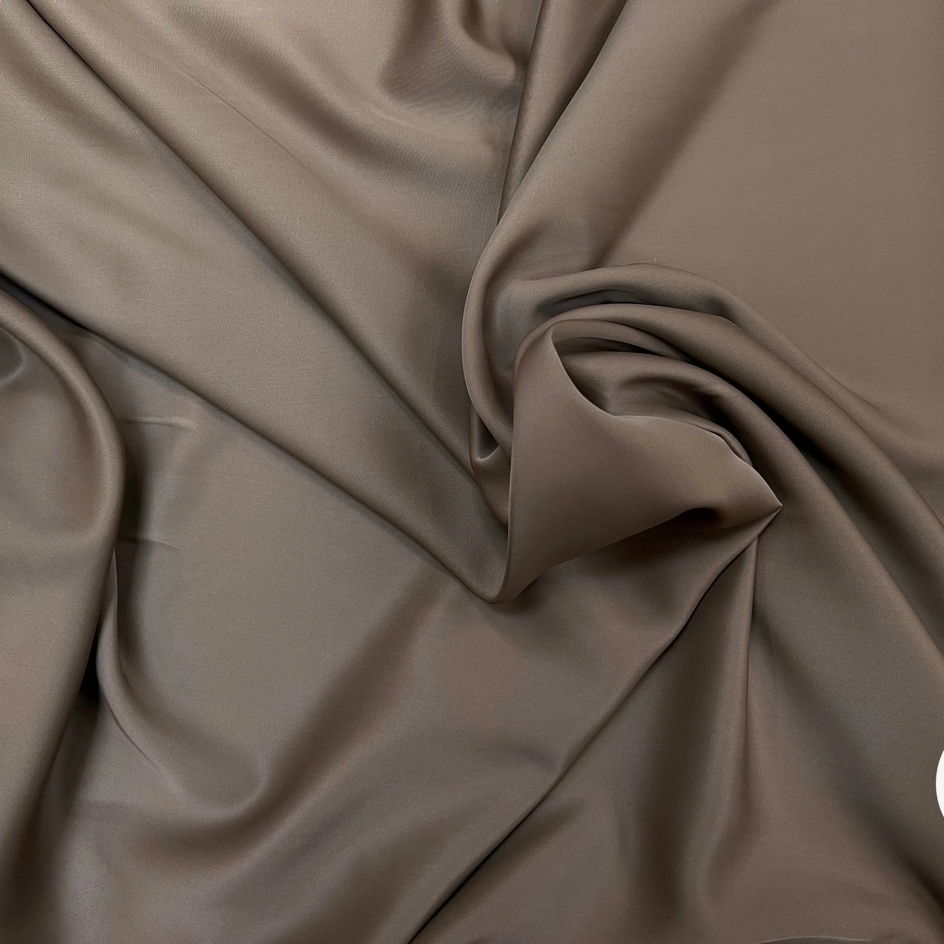 SATIN VISCOSE PEAU DE PÊCHE STRETCH MARRON - My Little Coupon