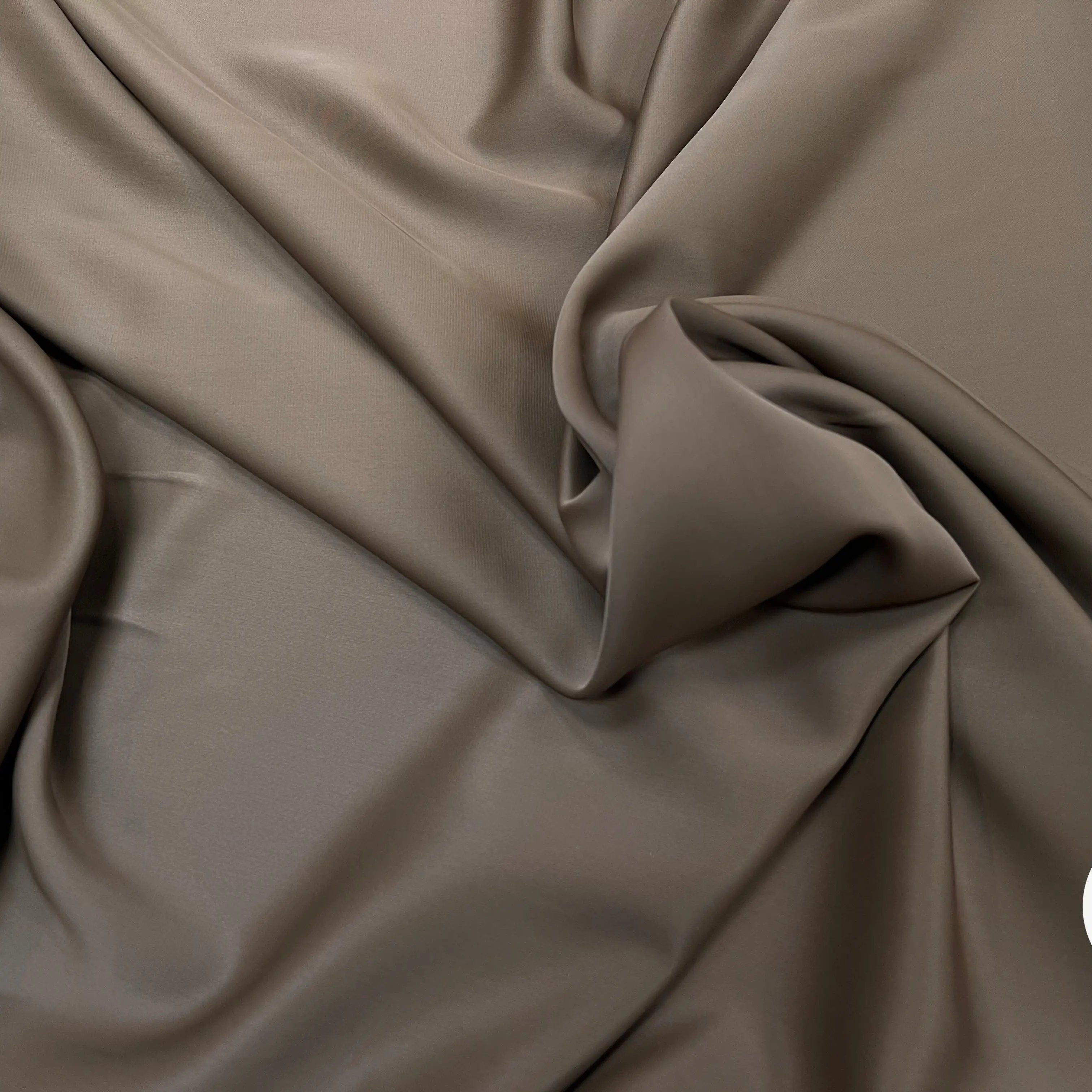 SATIN VISCOSE PEAU DE PÊCHE STRETCH MARRON - My Little Coupon