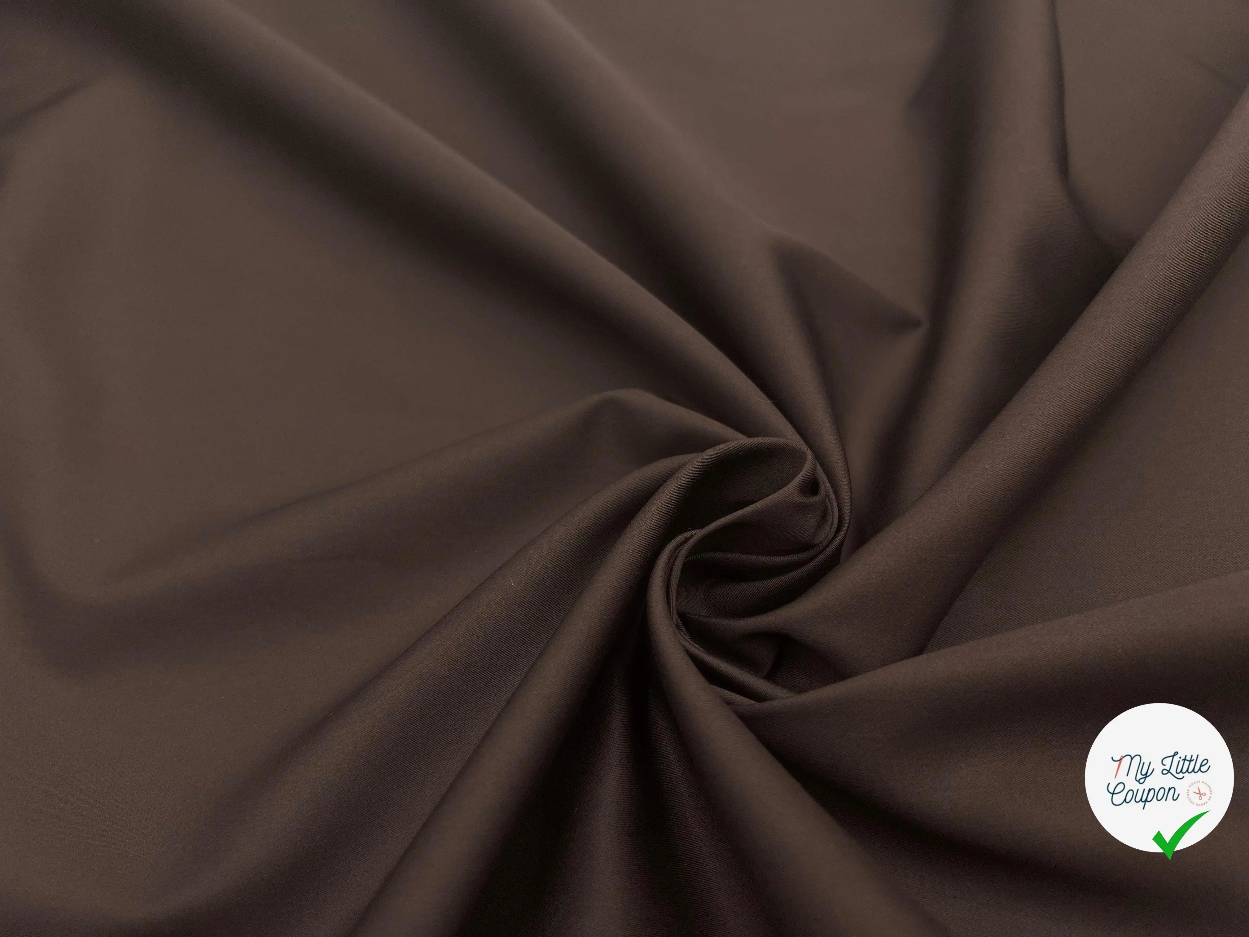 SATINETTE DE COTON CHOCOLAT - coupon de tissu de 3 mĂštres - My Little Coupon - tissu - coudre
