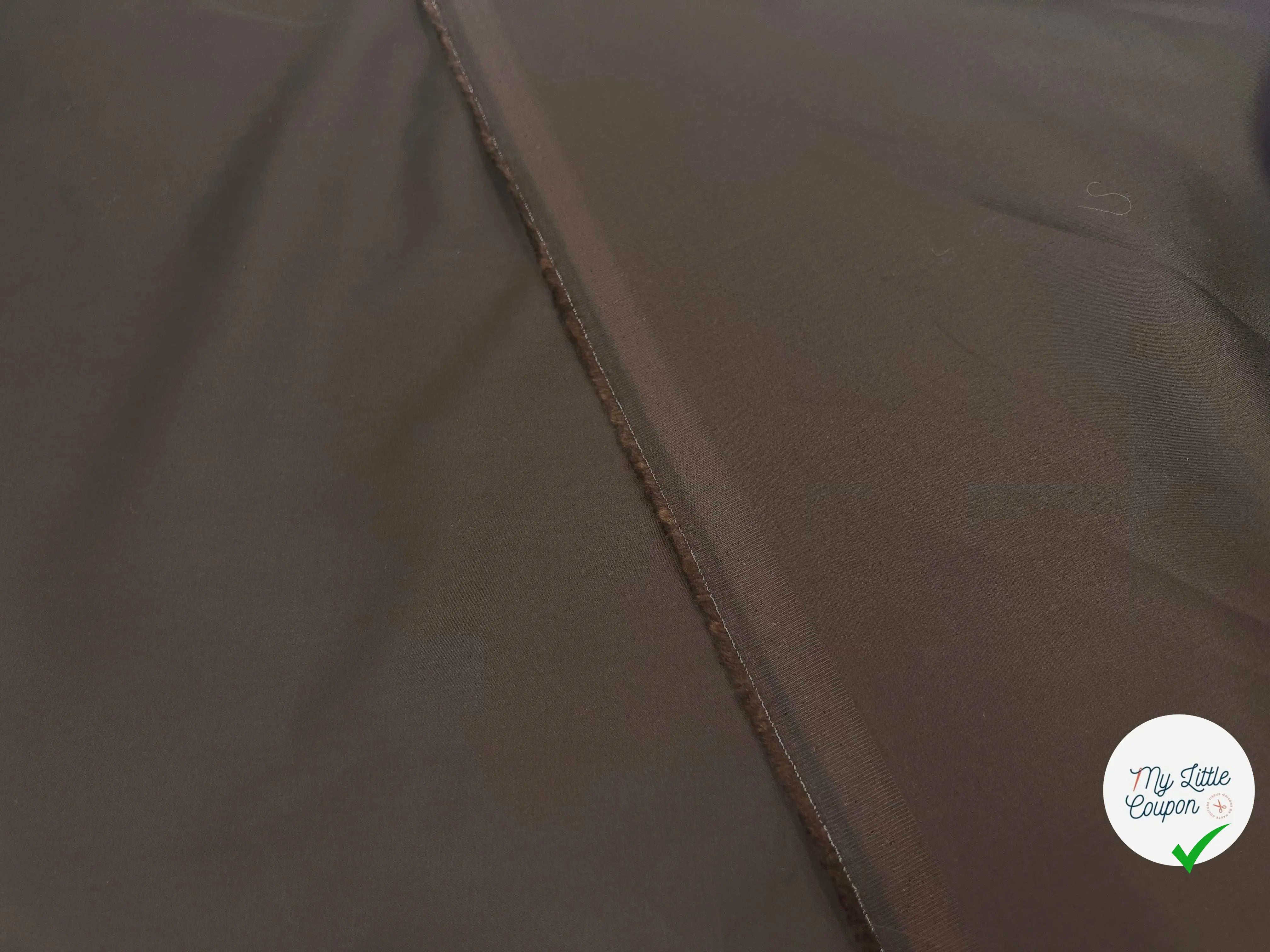 SATINETTE DE COTON CHOCOLAT - coupon de tissu de 3 mĂštres - My Little Coupon - tissu - coudre