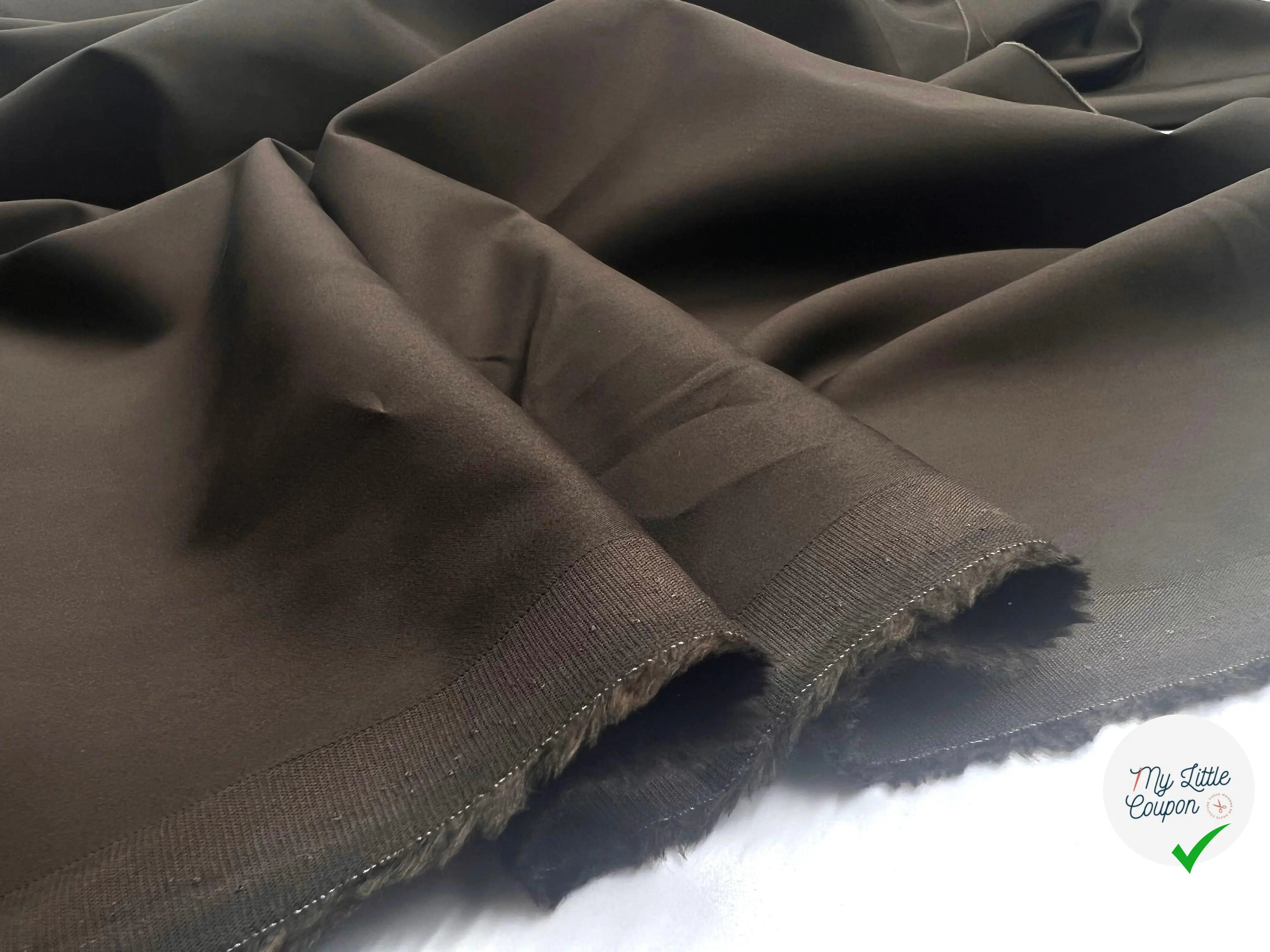 SATINETTE DE COTON CHOCOLAT - coupon de tissu de 3 mĂštres - My Little Coupon - tissu - coudre