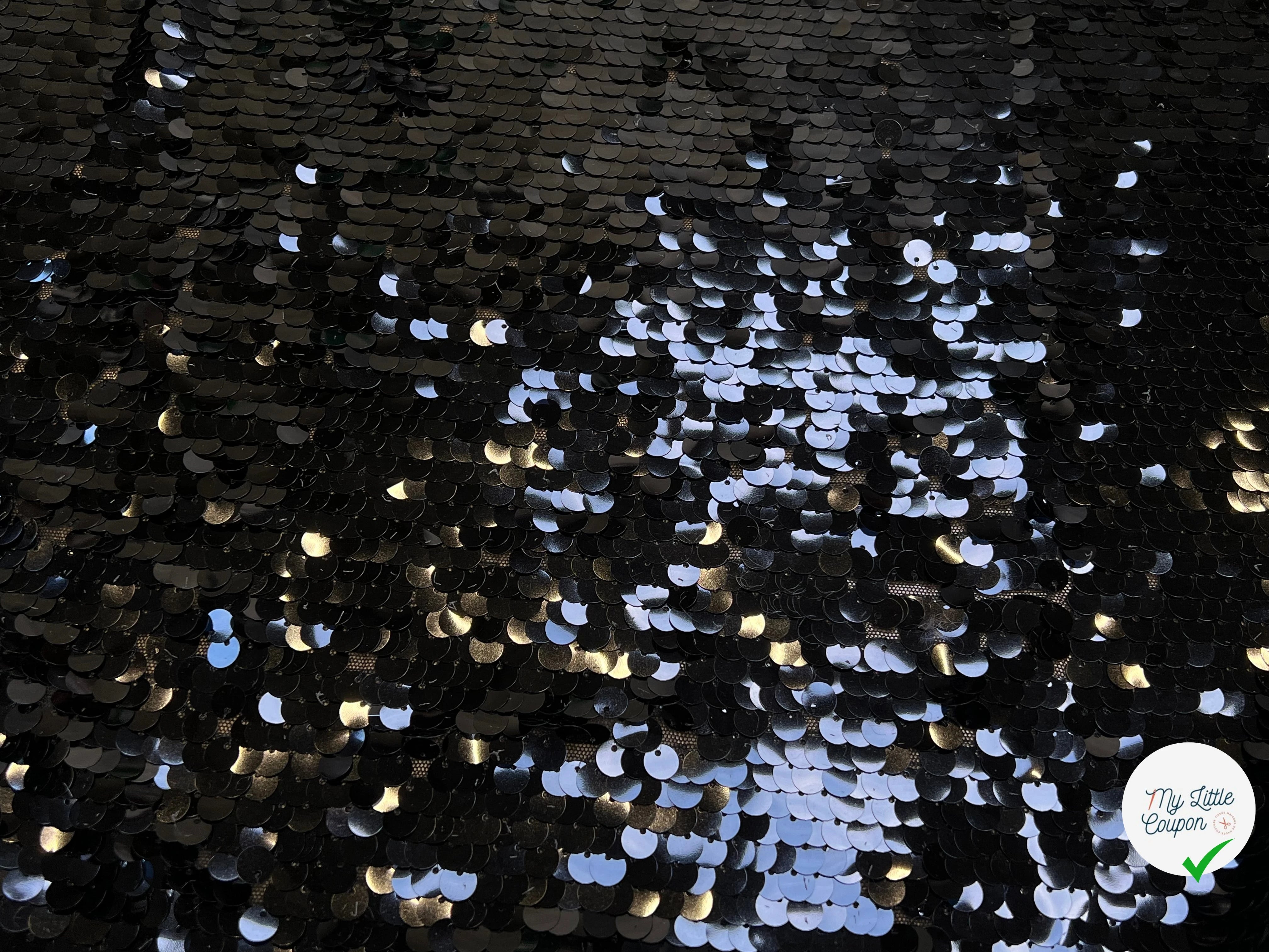 SEQUIN PAILLETTE SUR RÉSILLE NOIR - My Little Coupon