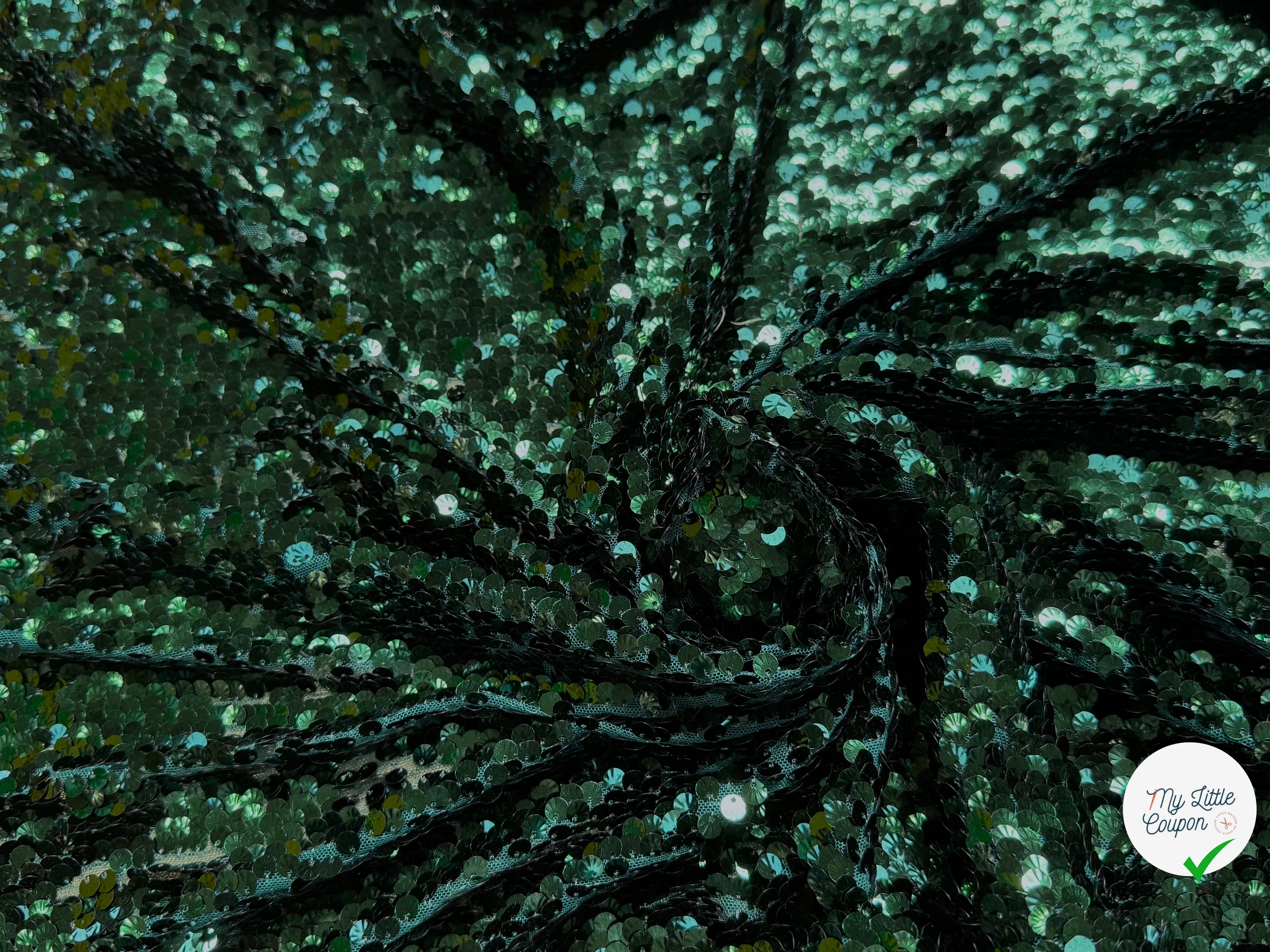 SEQUIN RESILE BRODÉE PAILLETTE VERT FORÊT - My Little Coupon