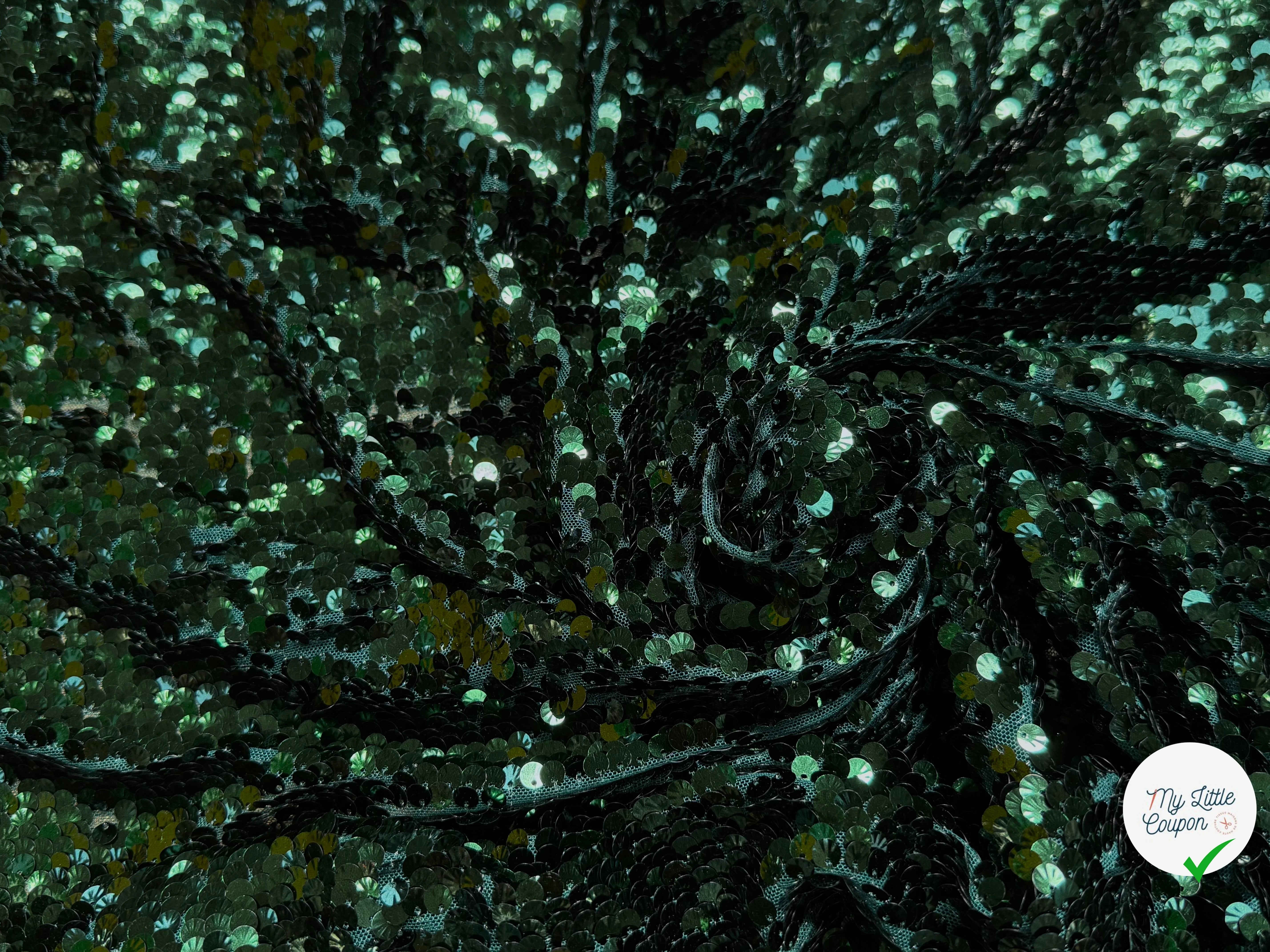 SEQUIN RESILE BRODÉE PAILLETTE VERT FORÊT - My Little Coupon
