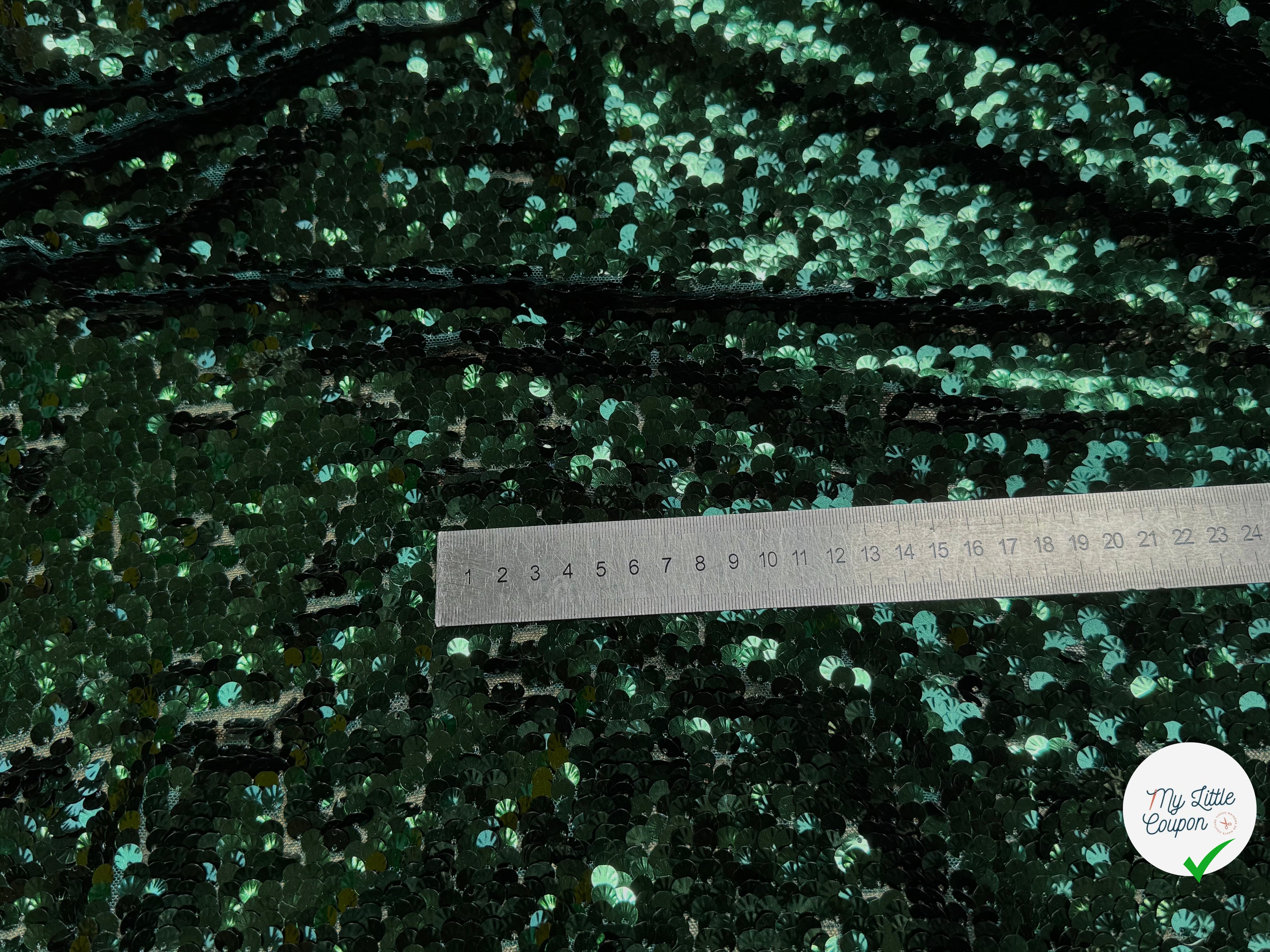 SEQUIN RESILE BRODÉE PAILLETTE VERT FORÊT - My Little Coupon