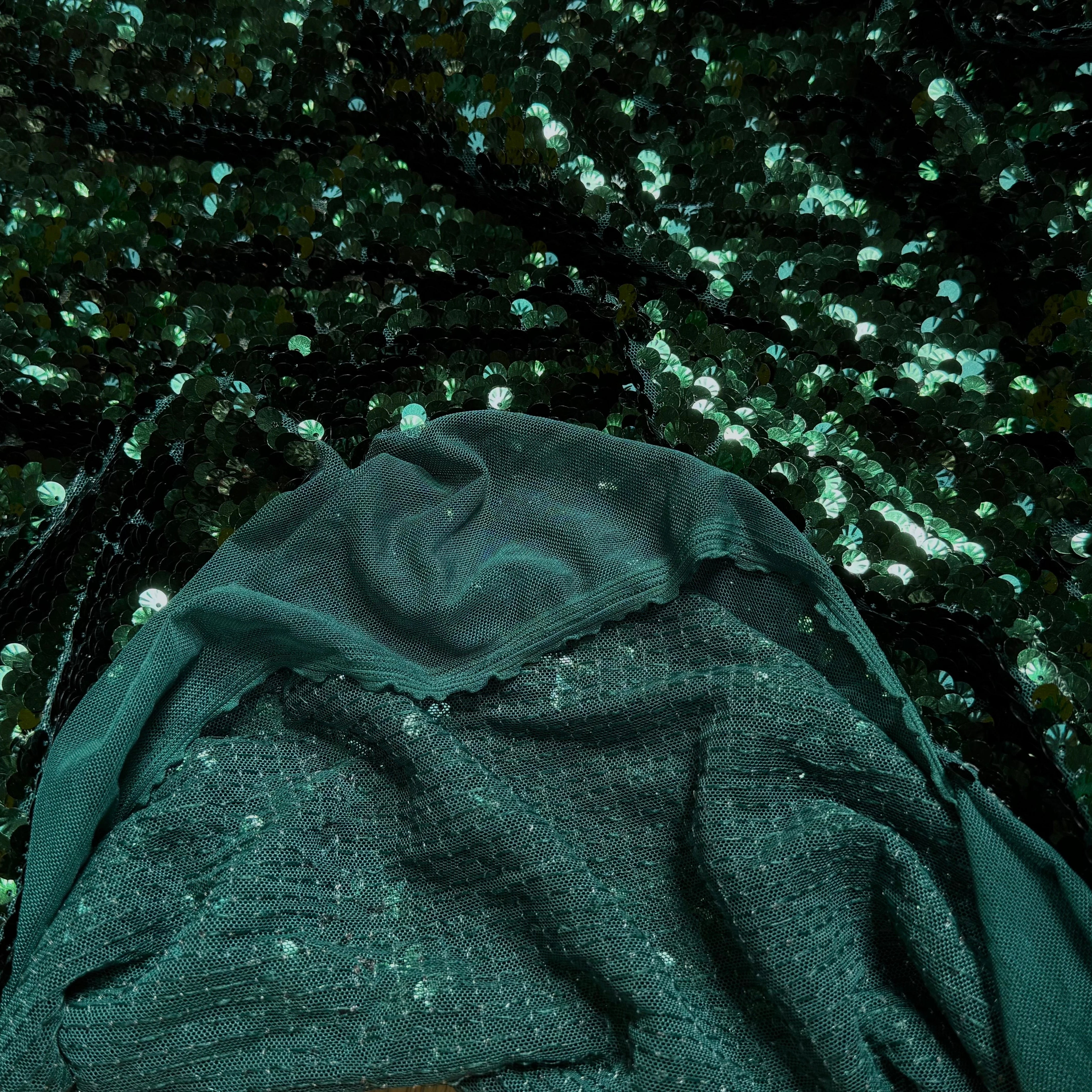 SEQUIN RESILE BRODÉE PAILLETTE VERT FORÊT - My Little Coupon