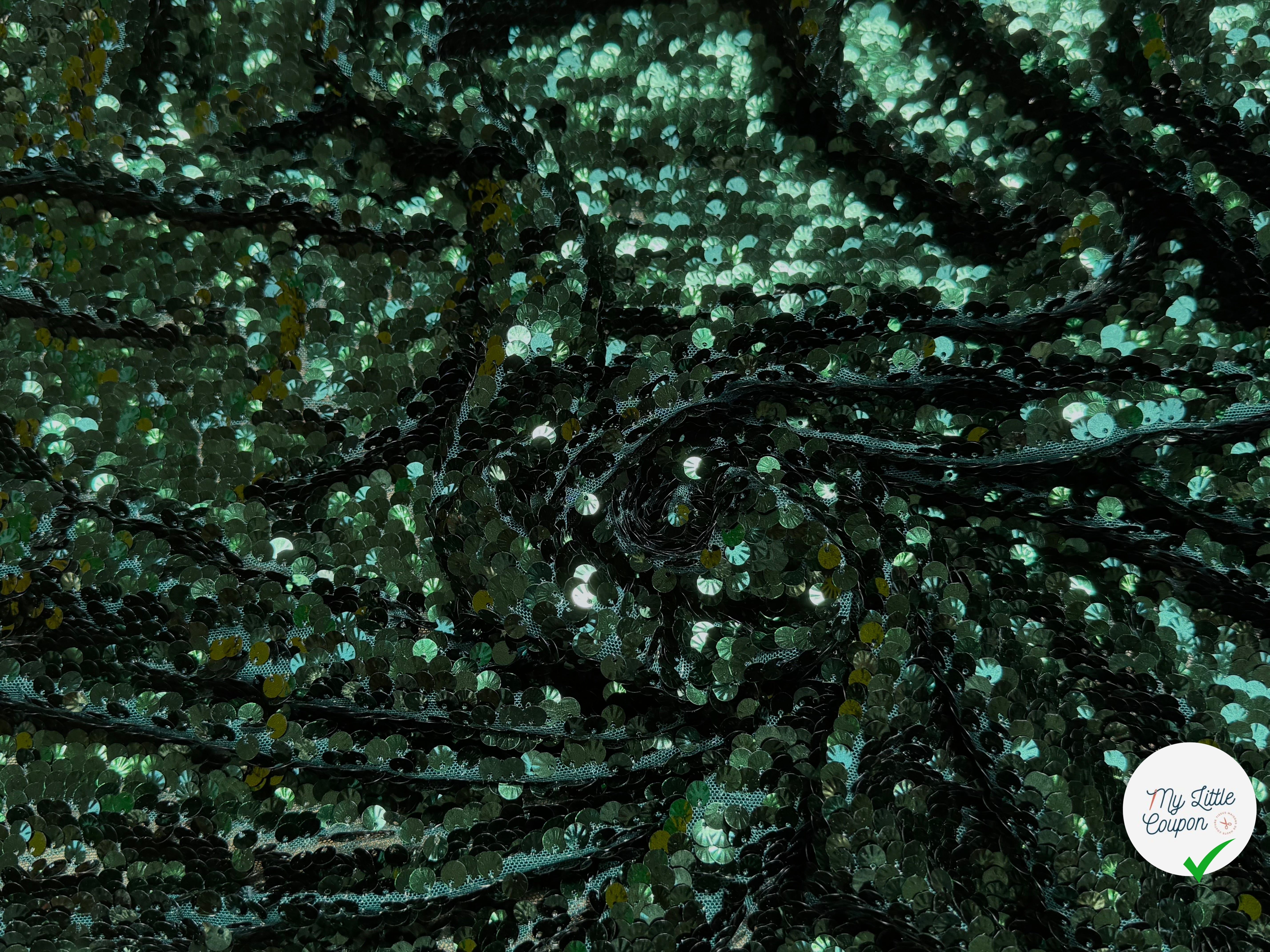 SEQUIN RESILE BRODÉE PAILLETTE VERT FORÊT - My Little Coupon