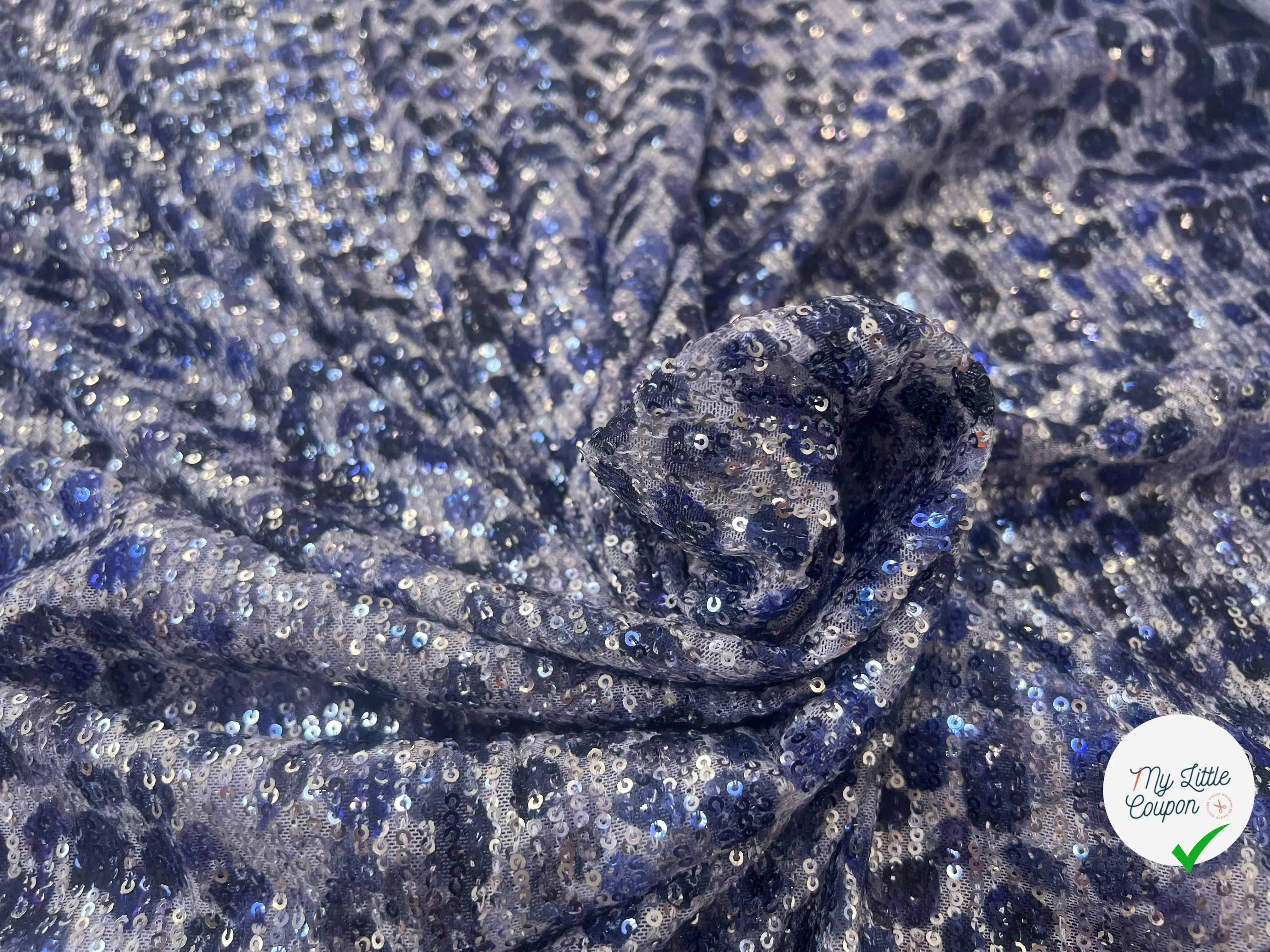 SEQUIN STRETCH TACHES BLEU & VIOLET - My Little Coupon