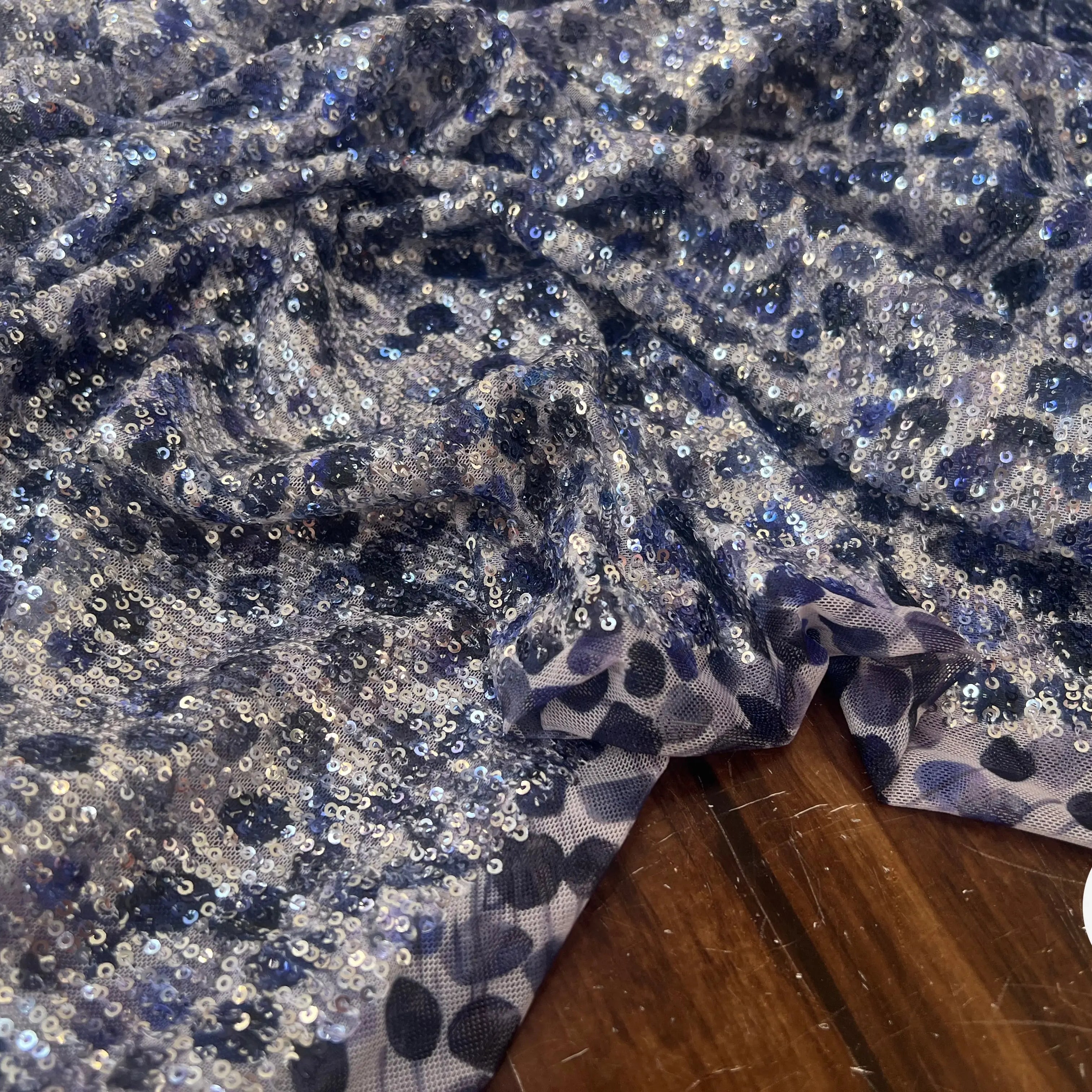 SEQUIN STRETCH TACHES BLEU & VIOLET - My Little Coupon