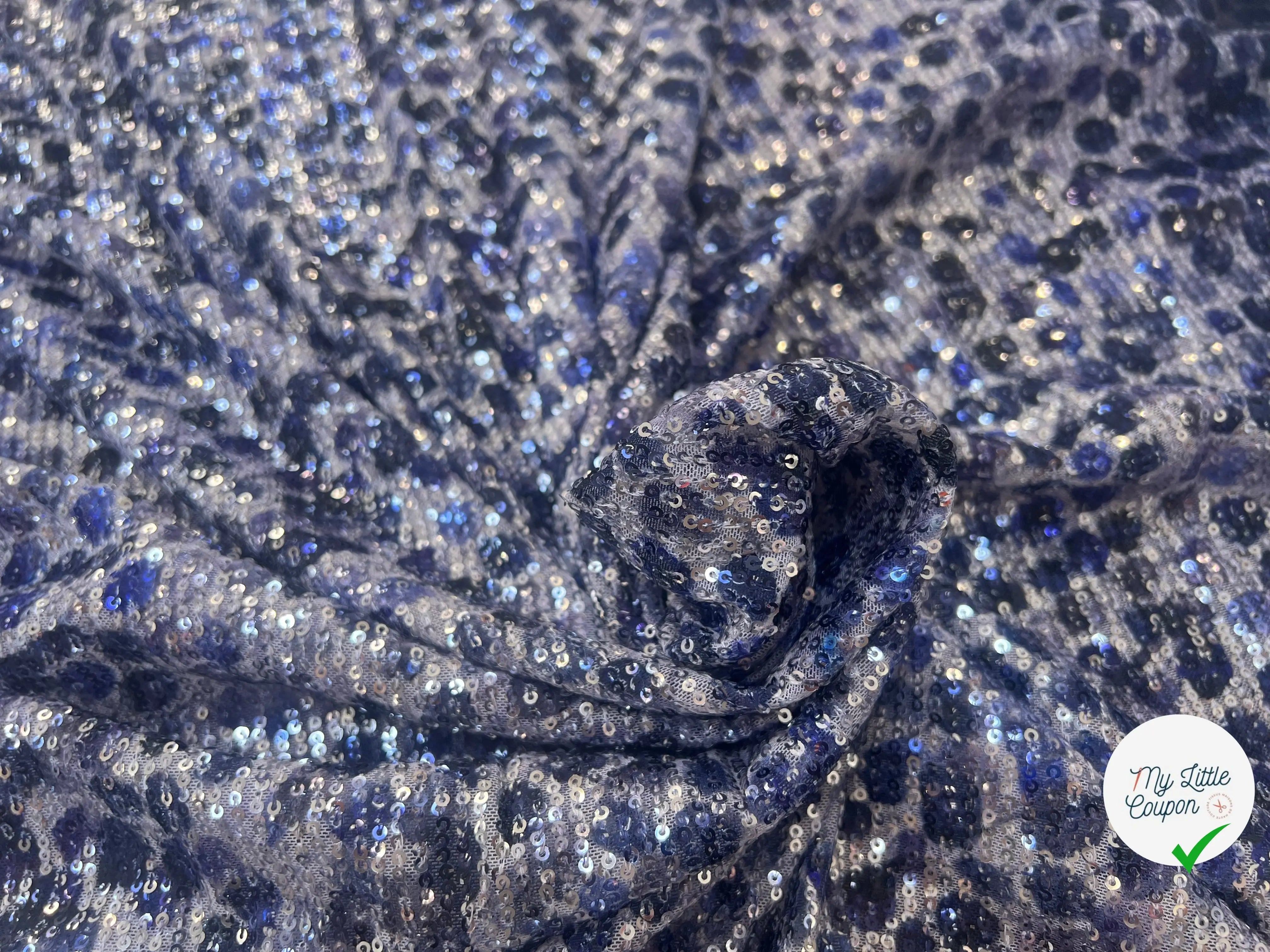 SEQUIN STRETCH TACHES BLEU & VIOLET - My Little Coupon